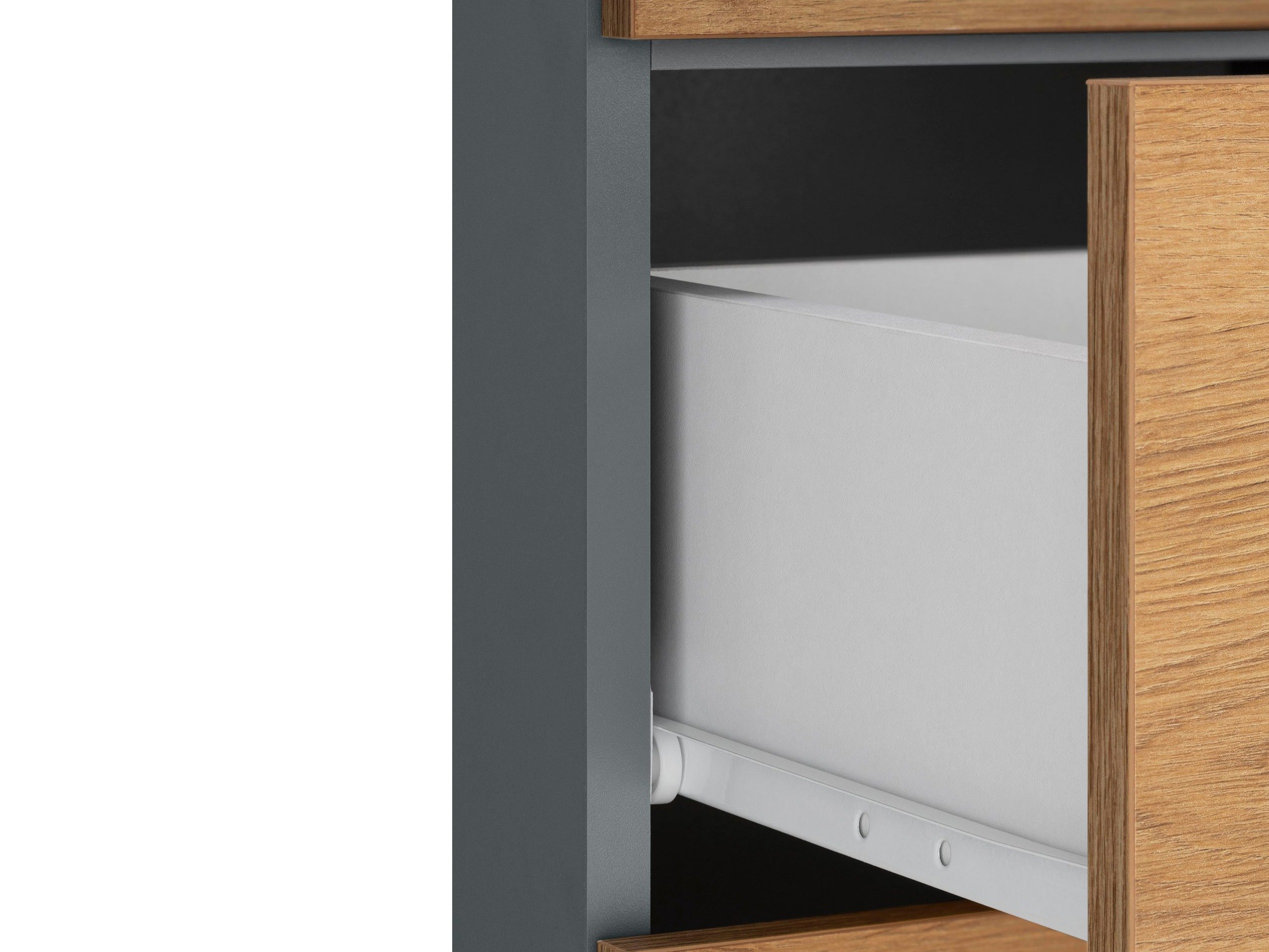 Стоящ шкаф за баня Larlori 107 (Антрацит + Дъб)