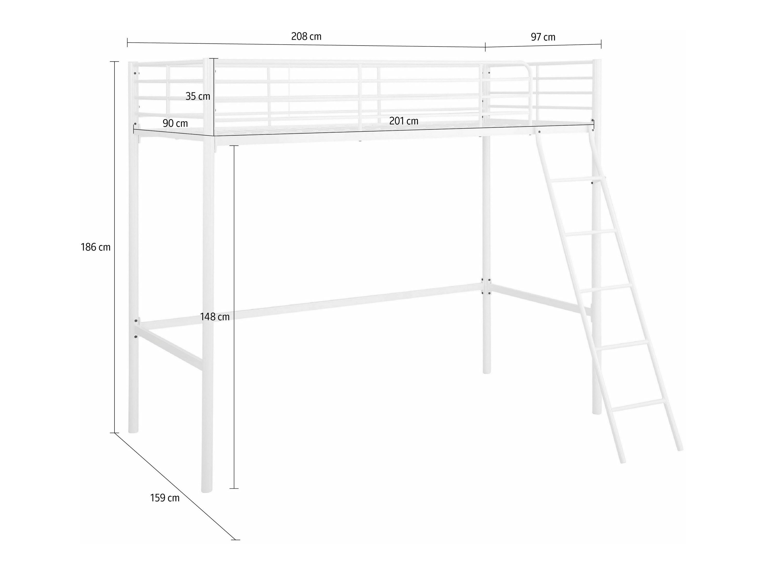 Високо легло Denton 1507 (Бял)