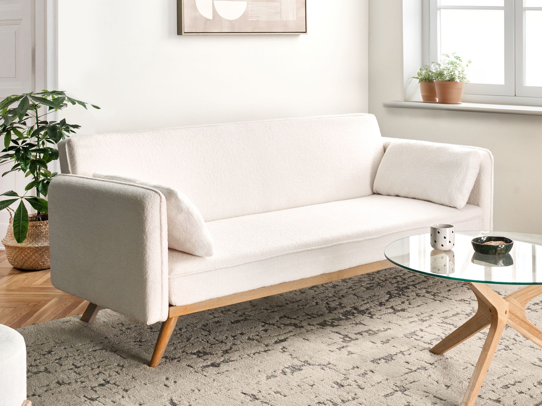 Разтегателен диван Berwyn 2821 (Бяло екрю)