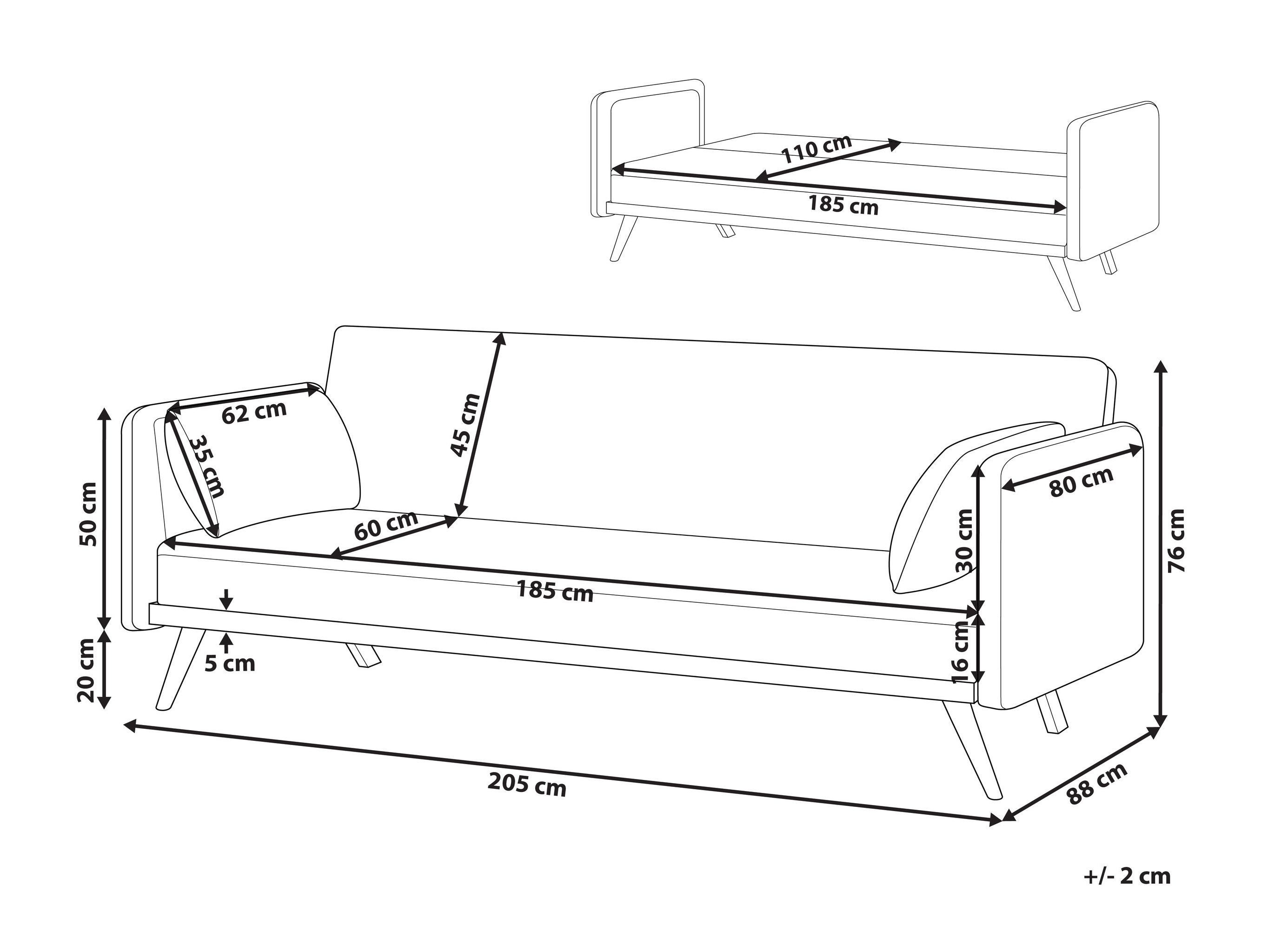 Разтегателен диван Berwyn 2821 (Бяло екрю)