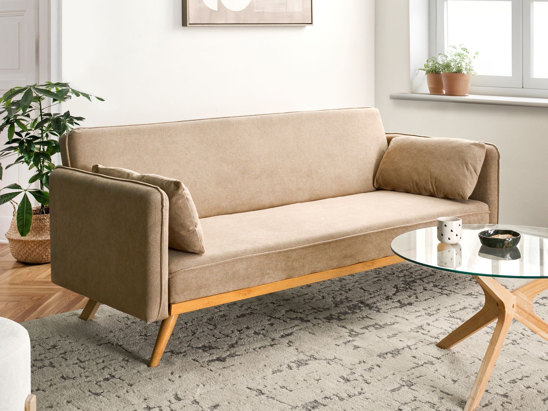 Разтегателен диван Berwyn 2821 (Светлокафяво)