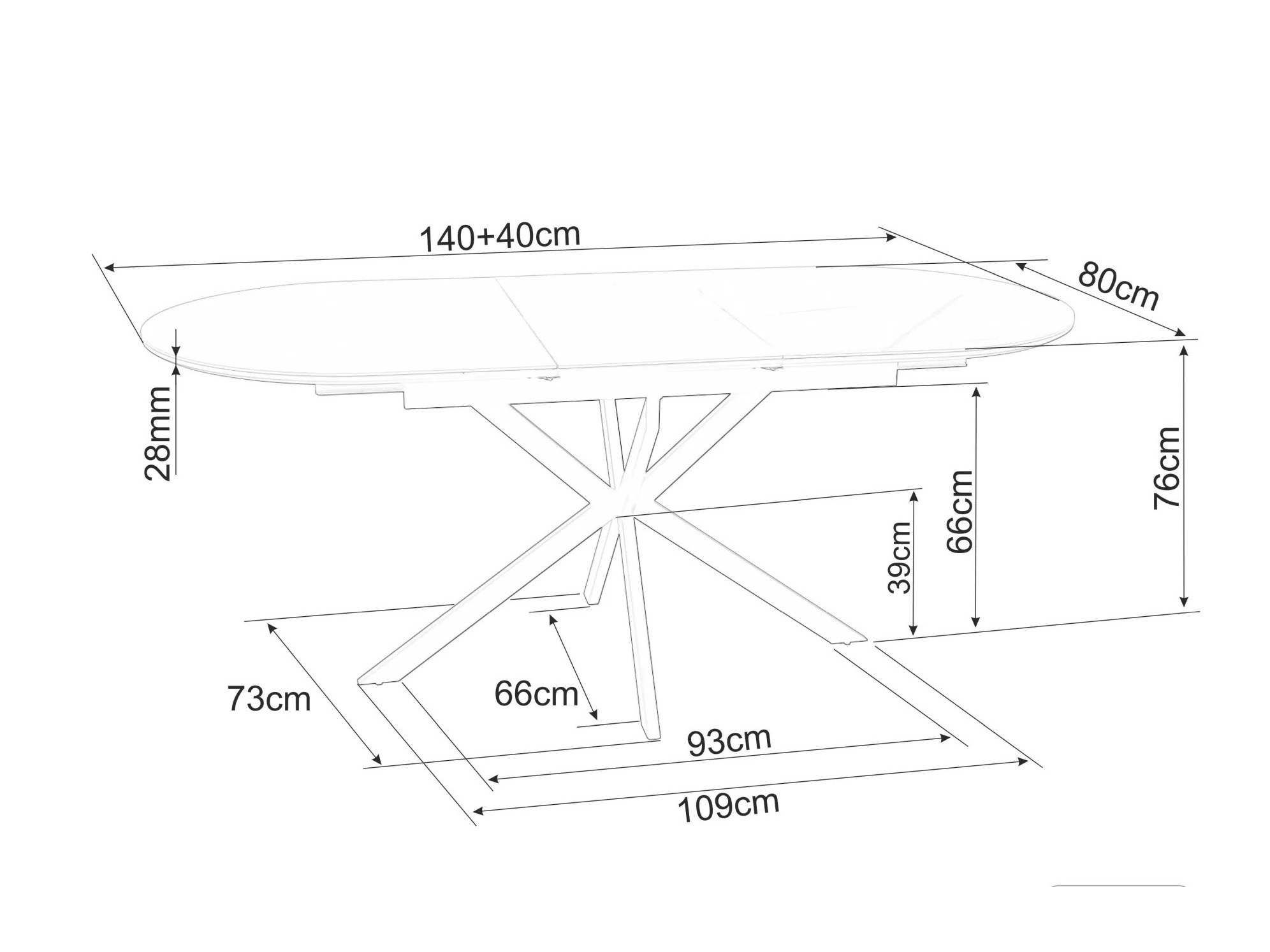 Маса Detroit 862 (Бял мрамор)