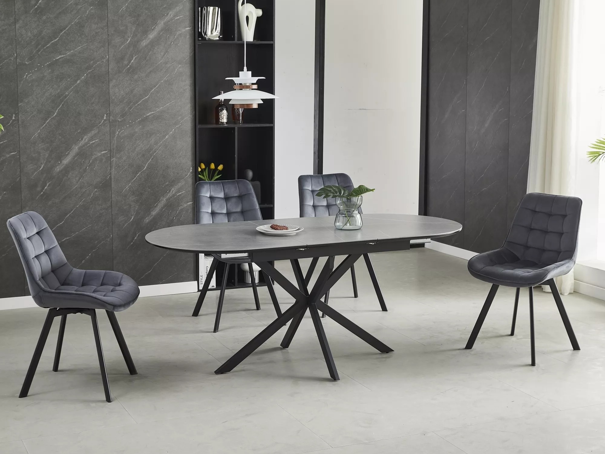 Маса Detroit 862 (Сив мрамор)