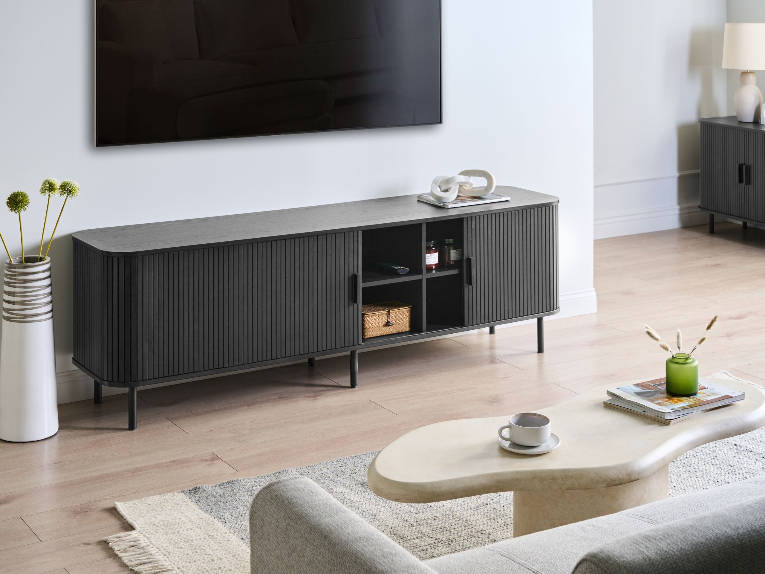 ТВ шкаф Fencalu 113 (Черен)