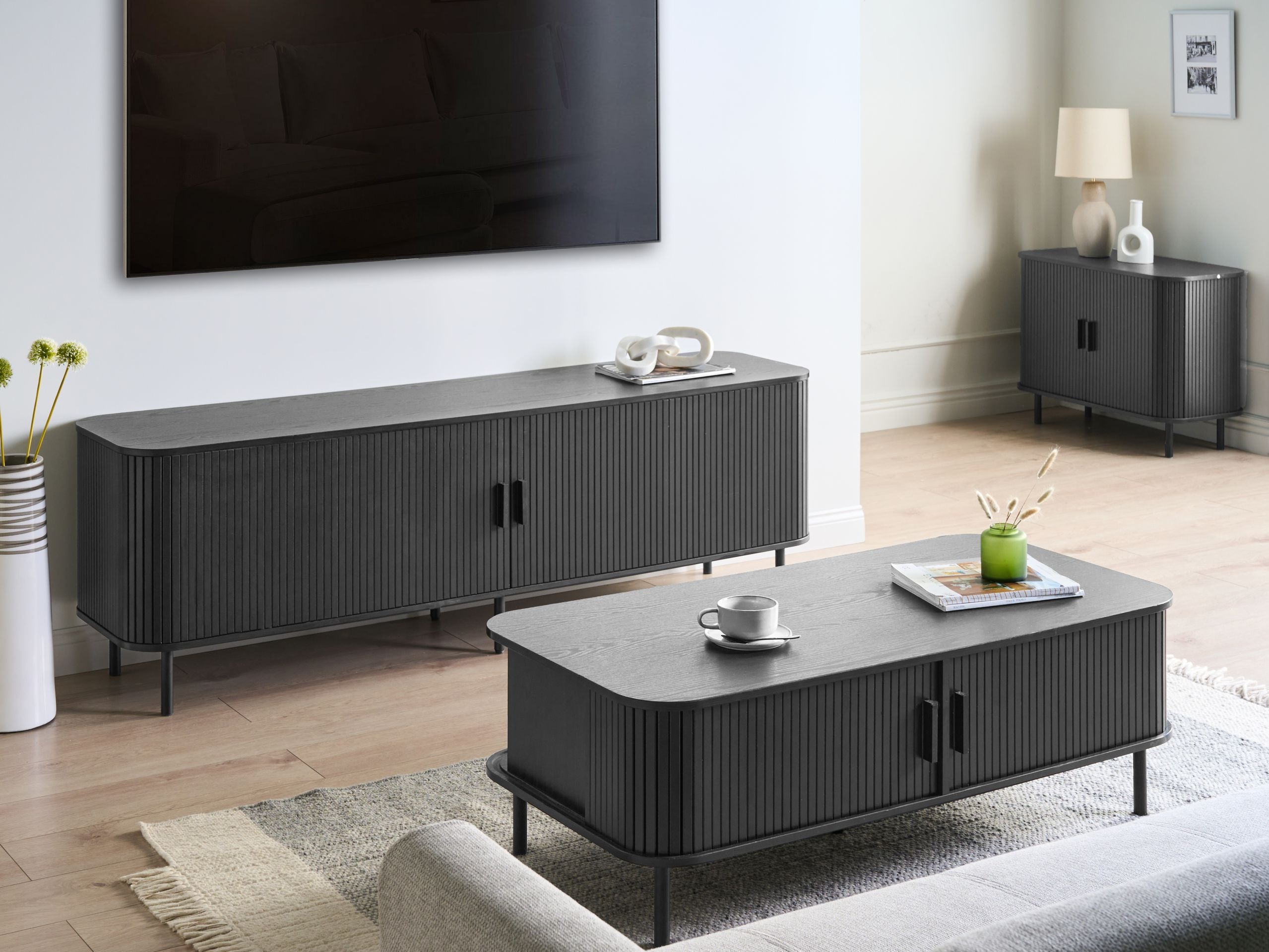 ТВ шкаф Fencalu 113 (Черен)