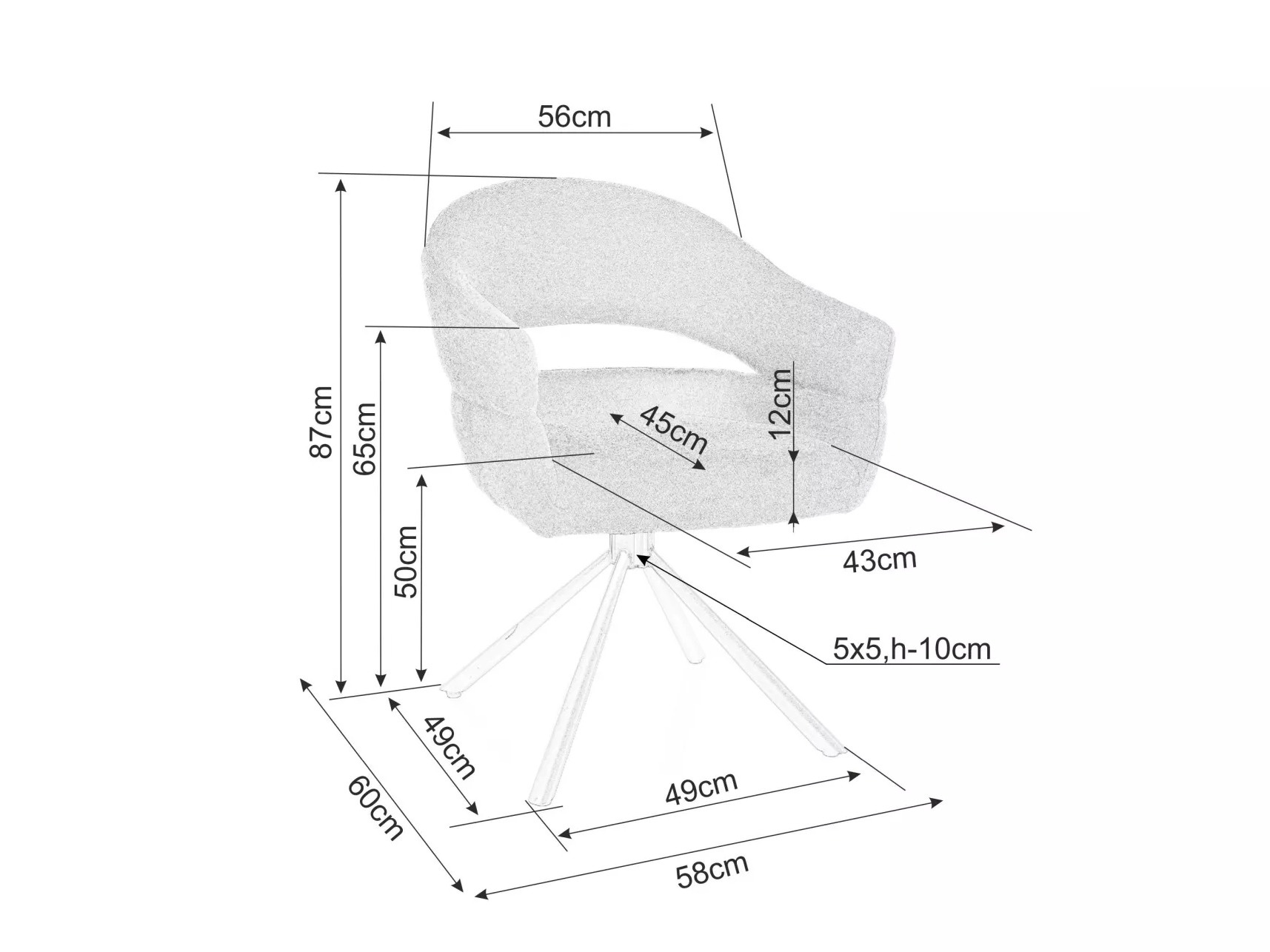 Стол Detroit 865 (Бял)