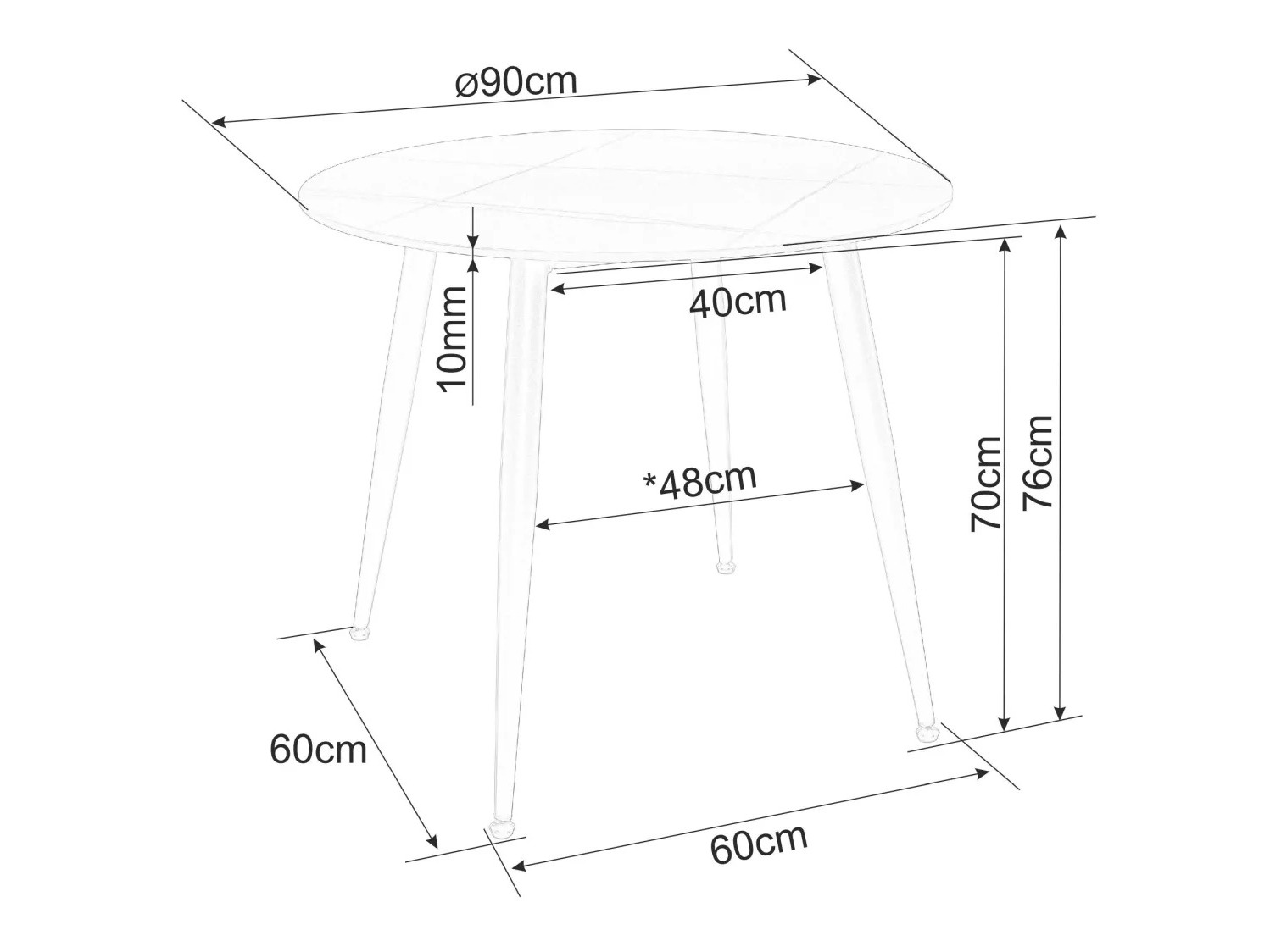 Маса Detroit 871 (Бял мрамор)