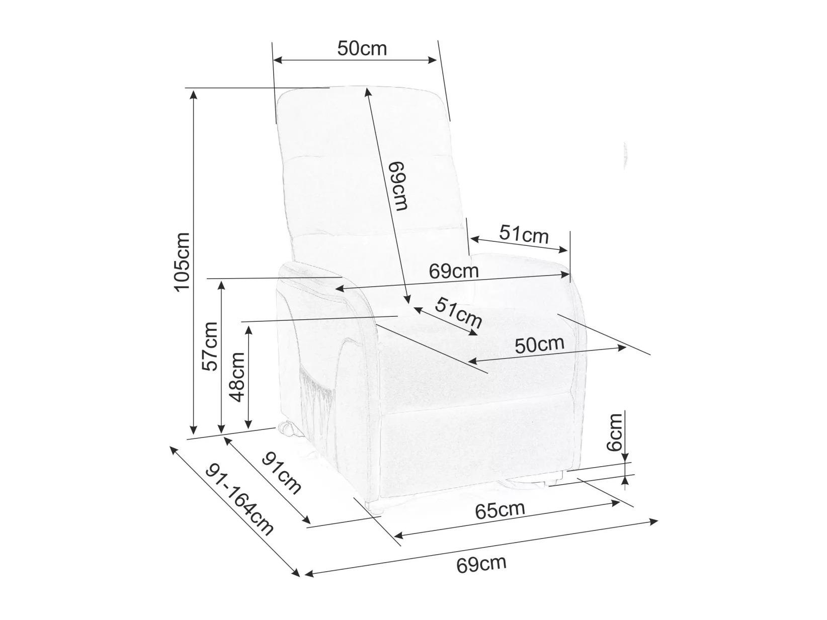 Реклайнер Detroit 722 (Тъмно сив)