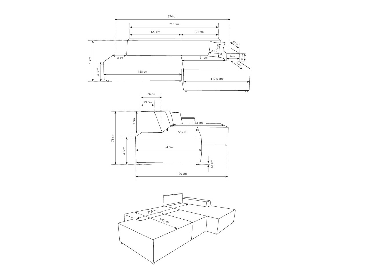 Ъглов диван Kingston 187 (Tilia 03)