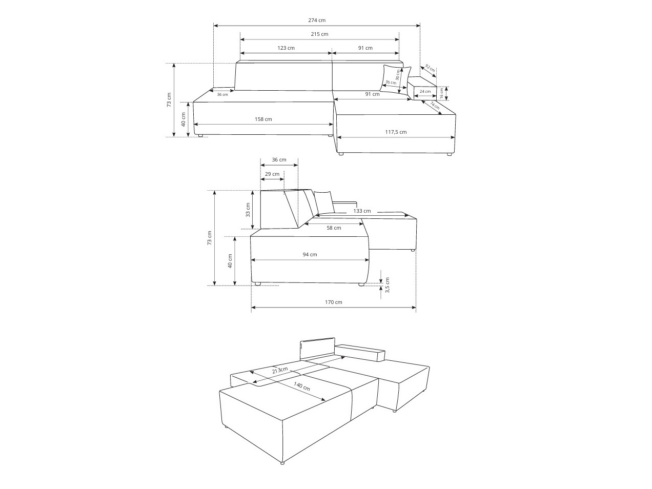 Ъглов диван Kingston 187 (Tilia 85)