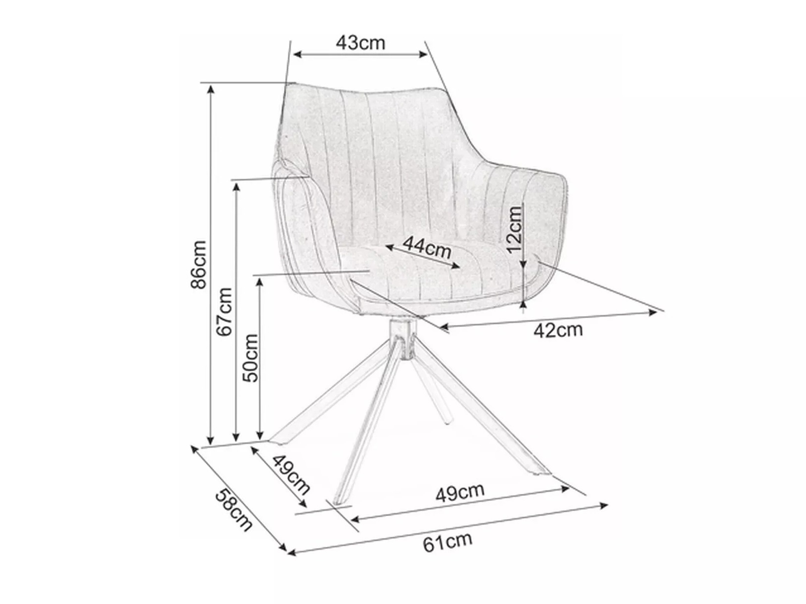 Стол Detroit 912 (Тъмно сив)