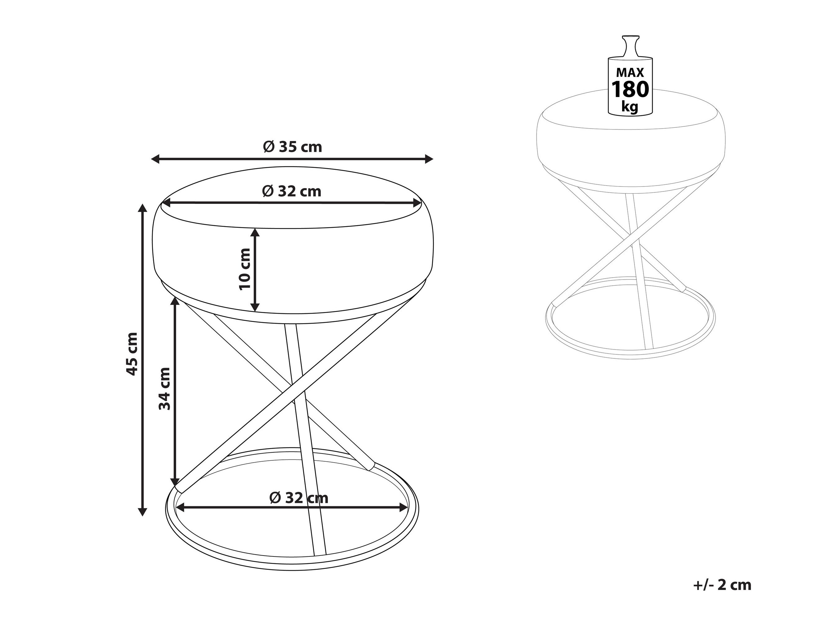 Табуретка Berwyn 2839 (Сив)