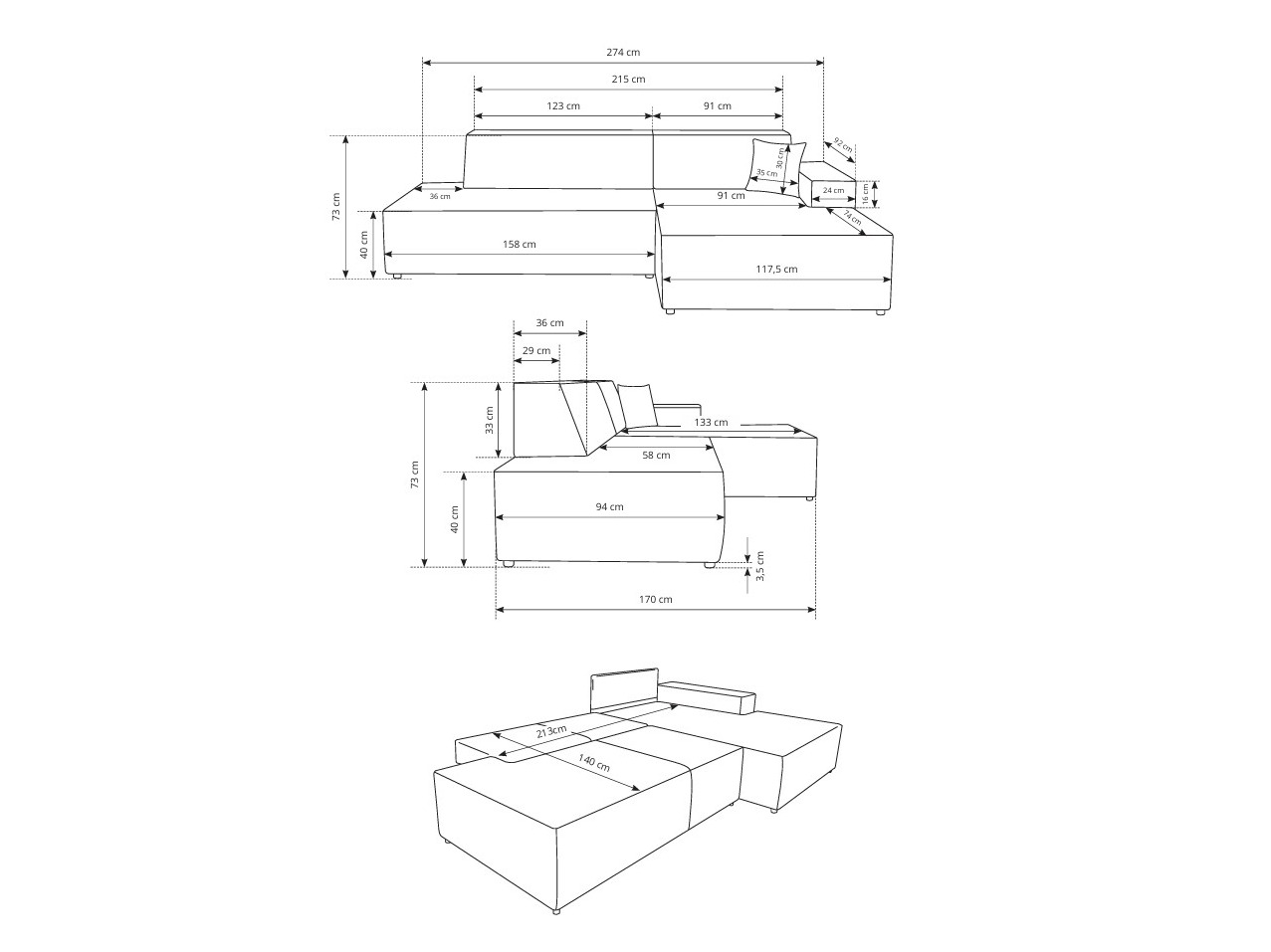 Ъглов диван Kingston 187 (Dunбар 40)