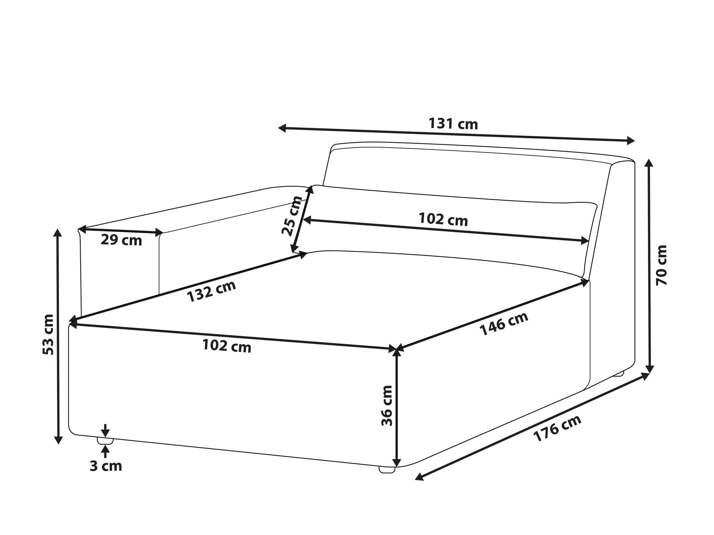 Кушетка Berwyn 2842 (Сив)