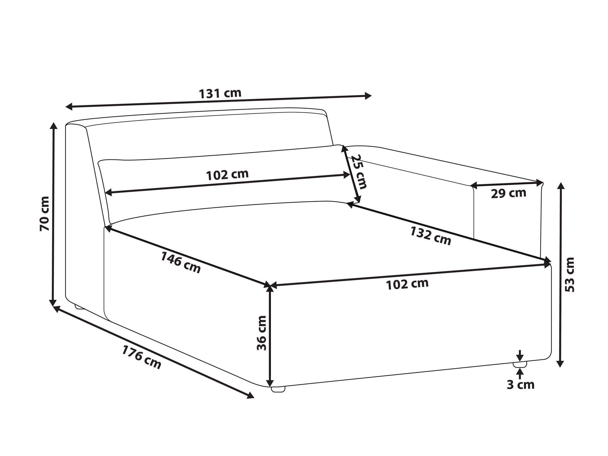 Кушетка Berwyn 2842 (Сив)