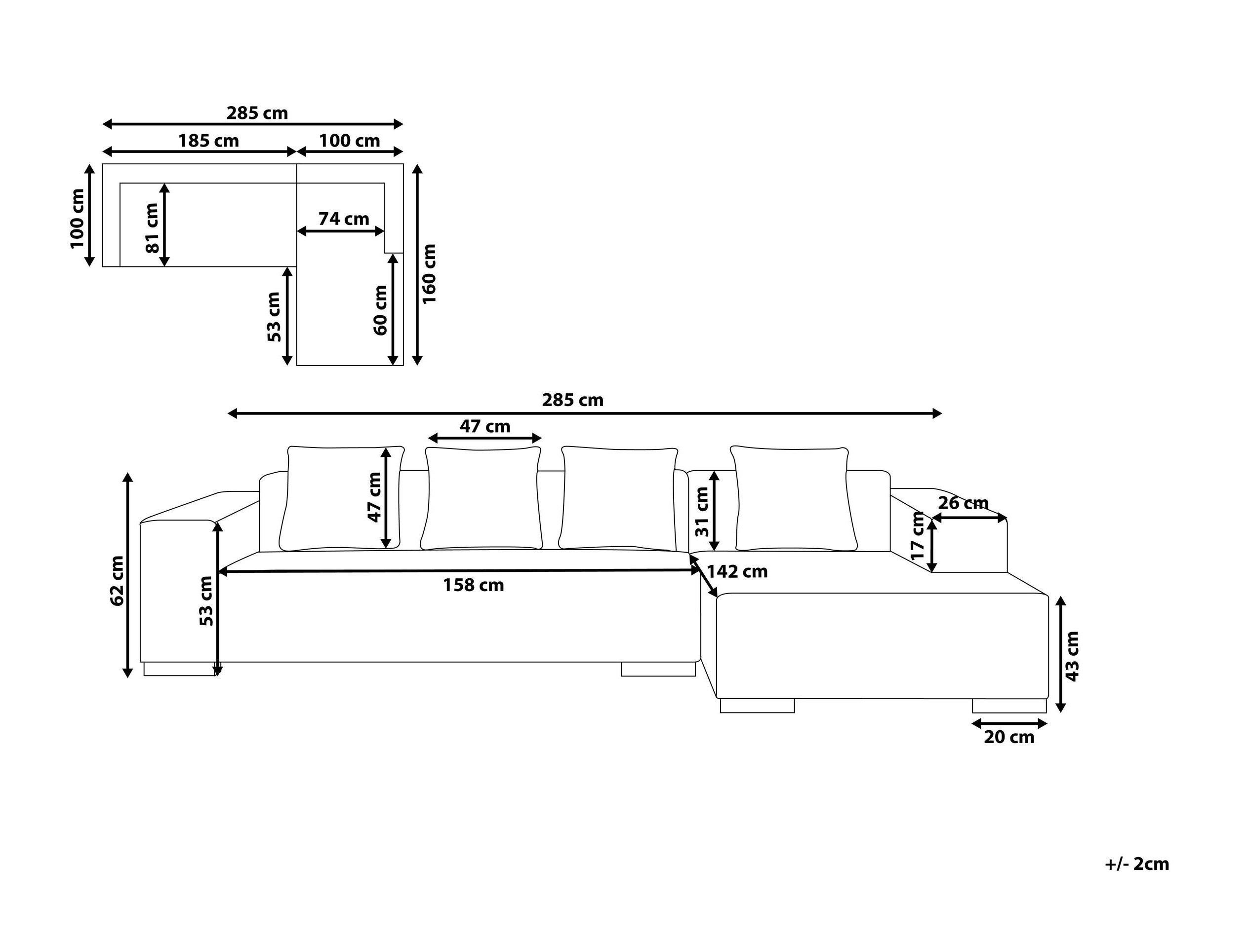 Ъглов диван Berwyn 1396 (Бяло екрю)