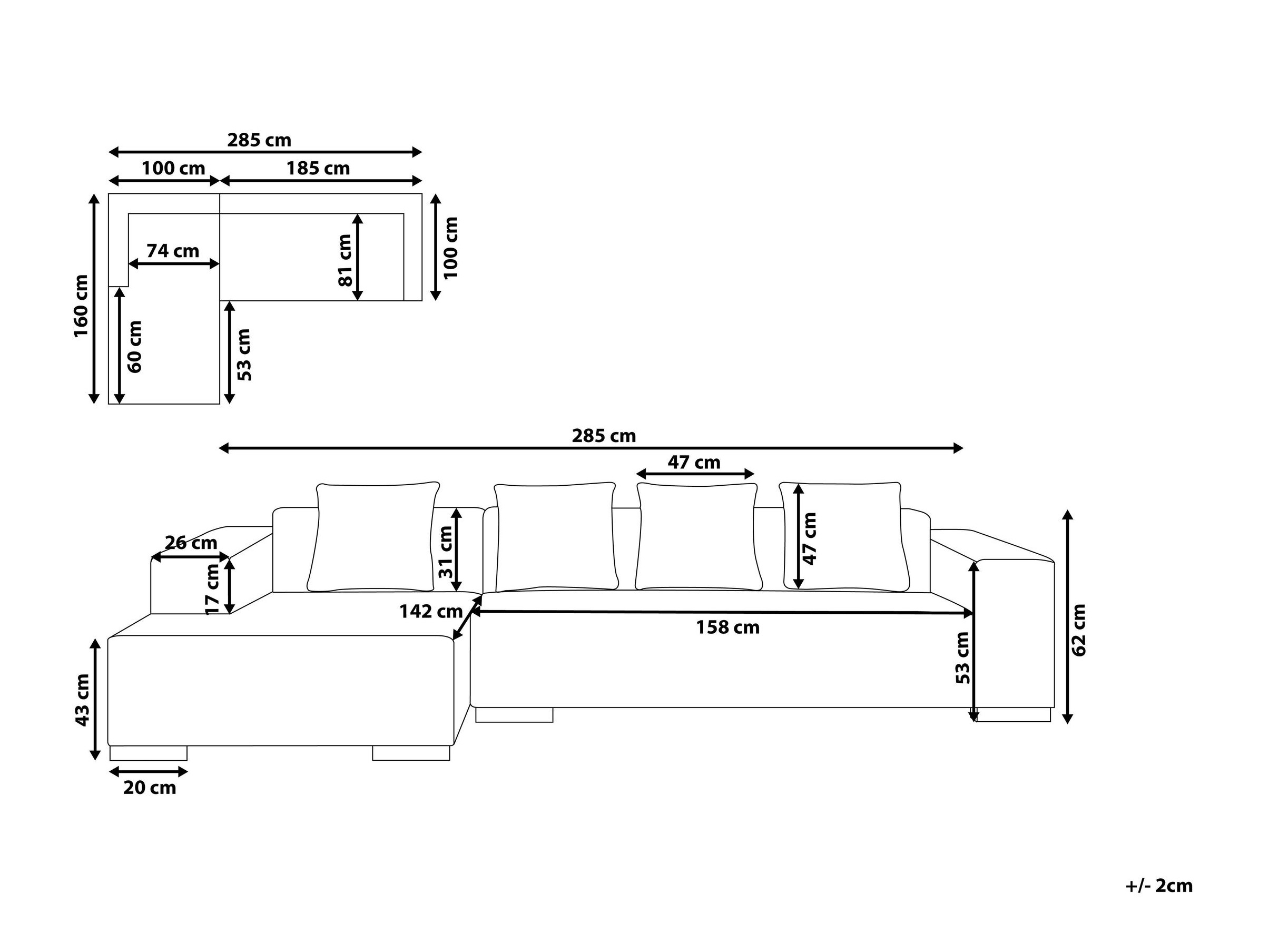 Ъглов диван Berwyn 1396 (Бяло екрю)