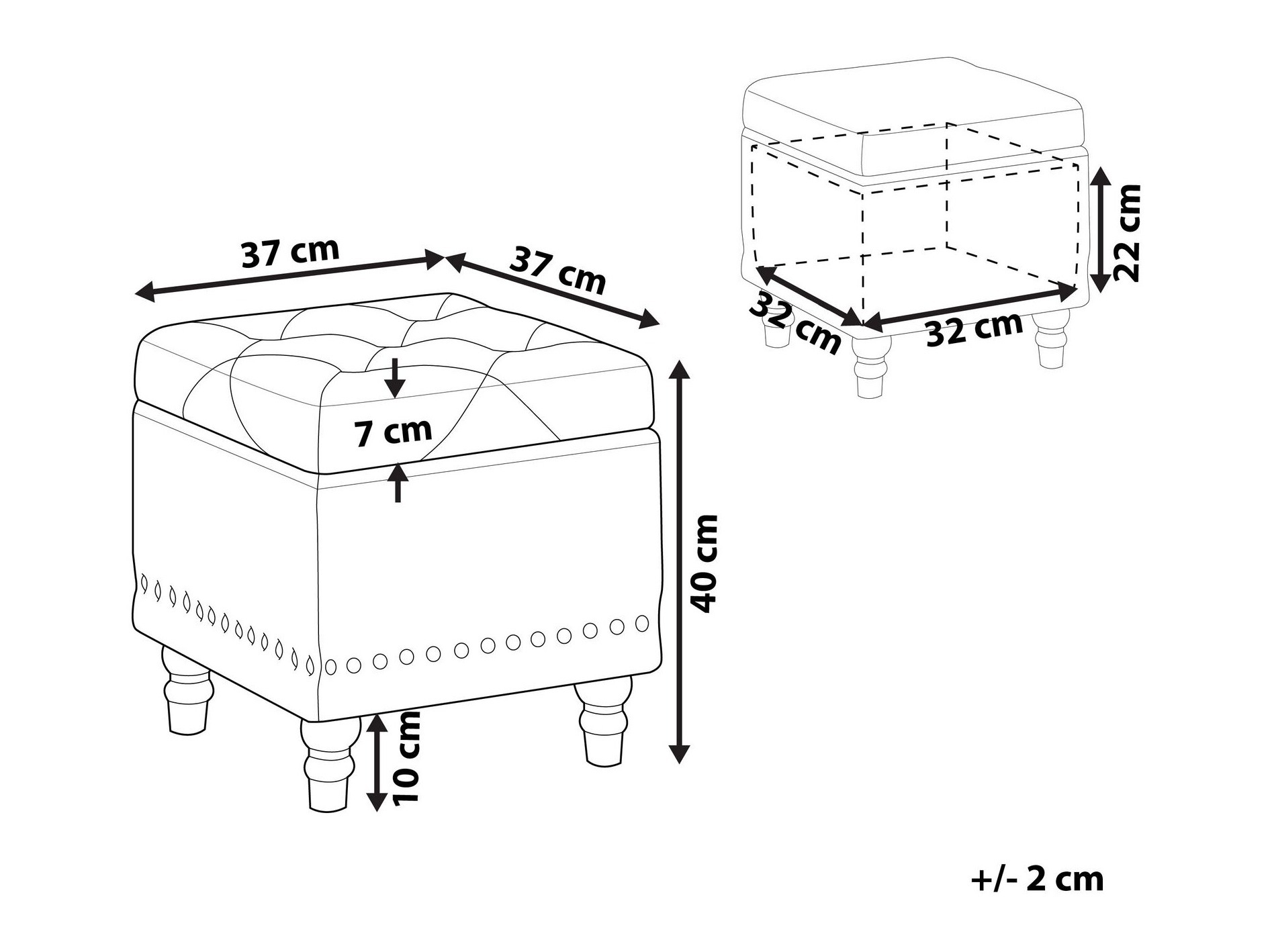 Табуретка Berwyn 2850 (Черен)