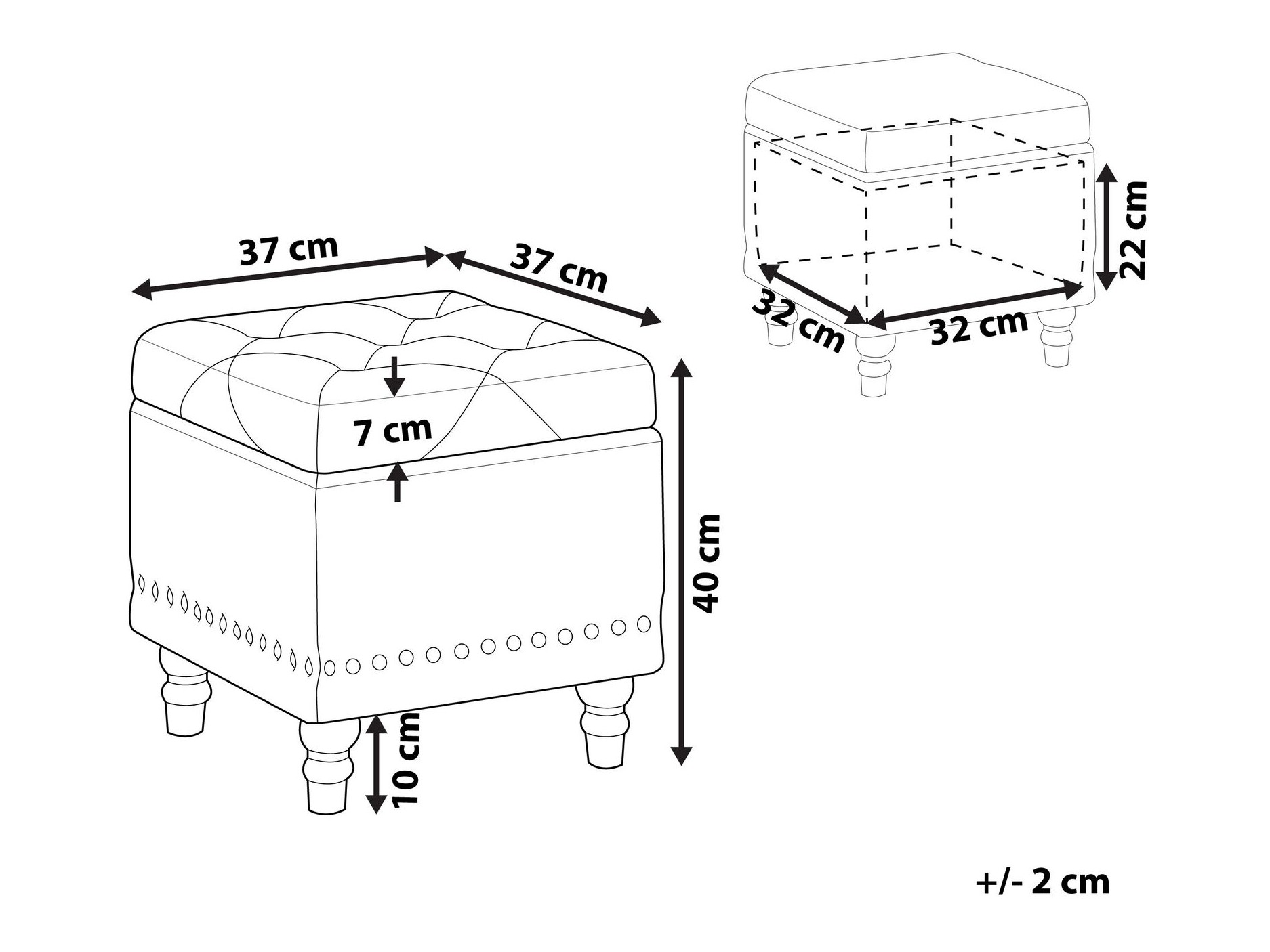 Табуретка Berwyn 2850 (Тъмно синьо)