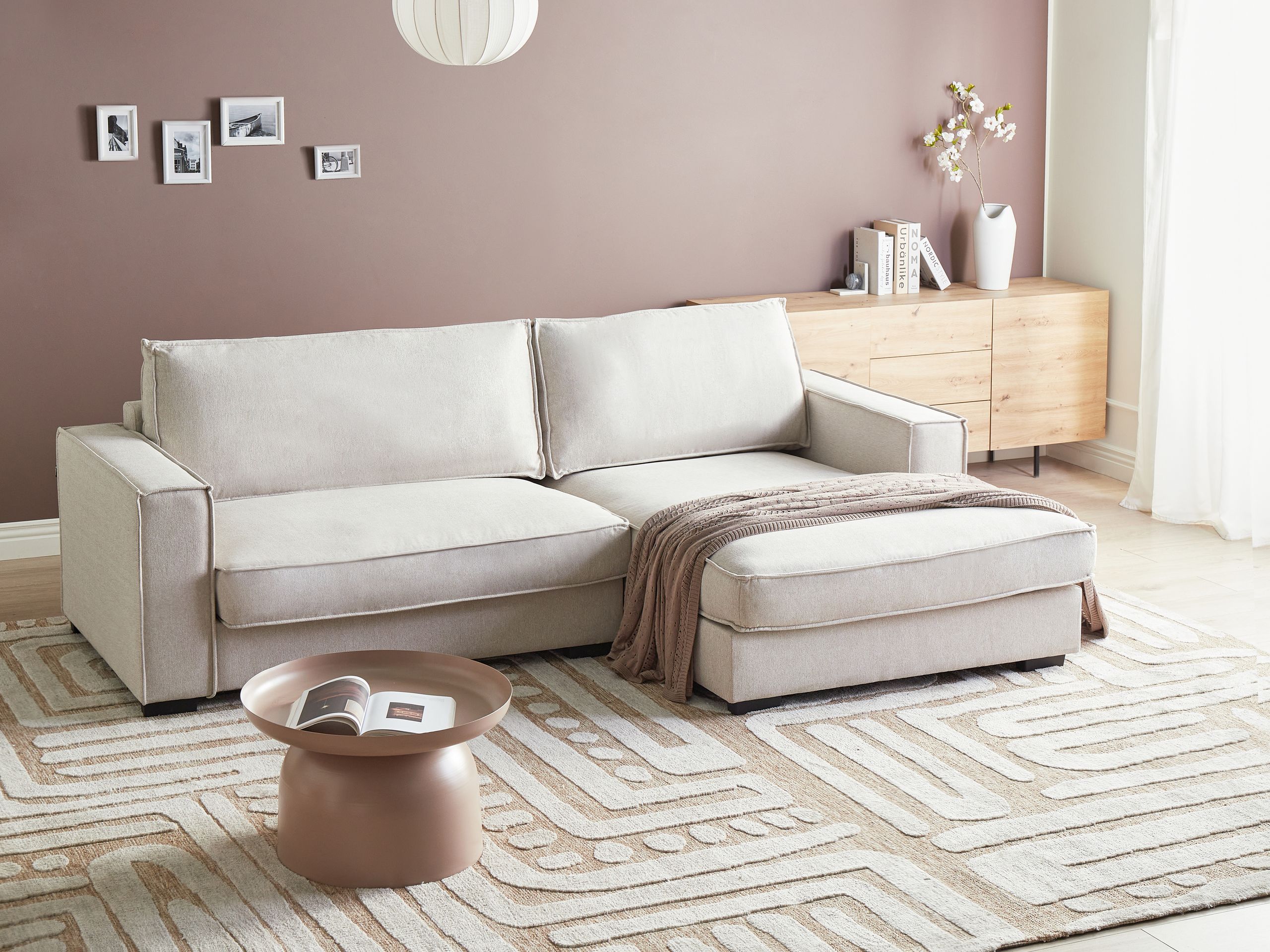 Ъглов диван Berwyn 2859 (Светло бежово)