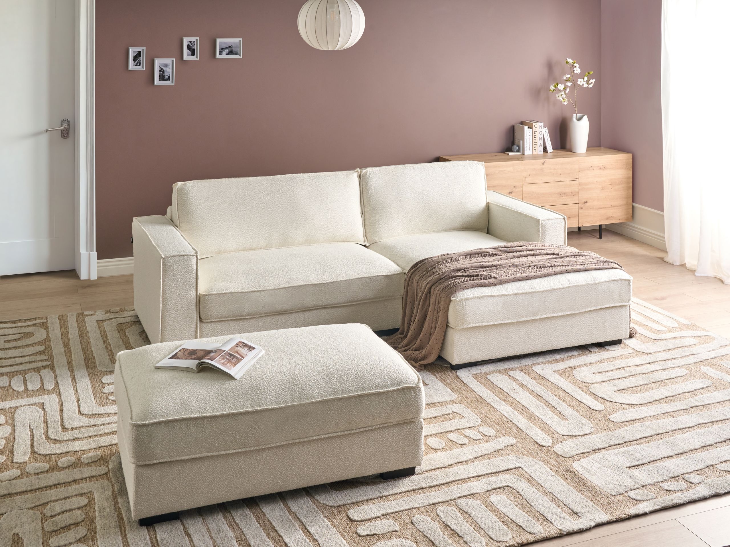 Комплект мека мебел Berwyn 2861 (Бял)