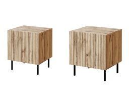 Комплект нощни шкафчета Lorelbo 102 (Дъб уотан + Черен)