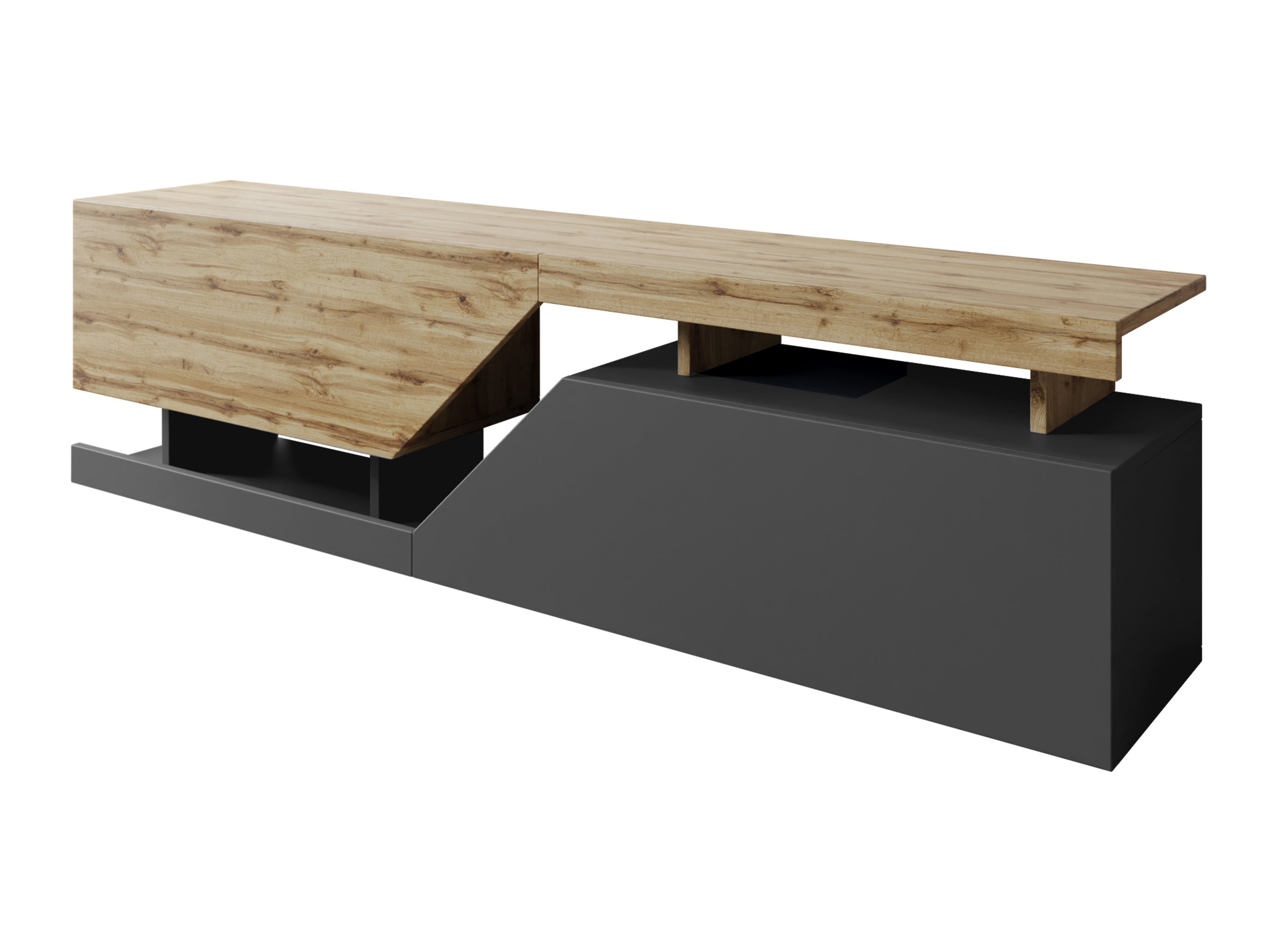 ТВ шкаф Comfivo Daldune 100 (Антрацит + Дъб уотан)