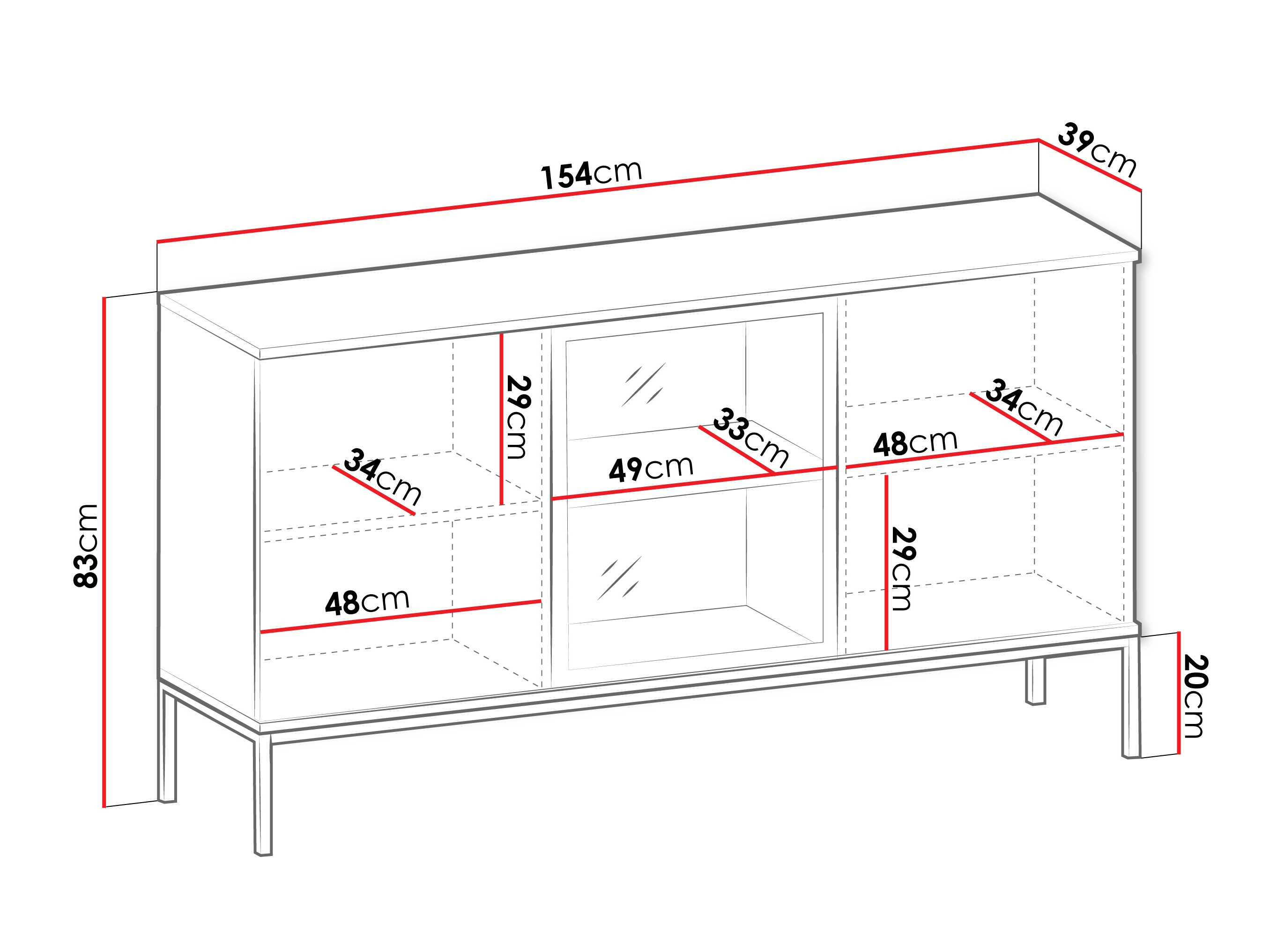 Шкаф Manal I (Черен + Дъб уотан)