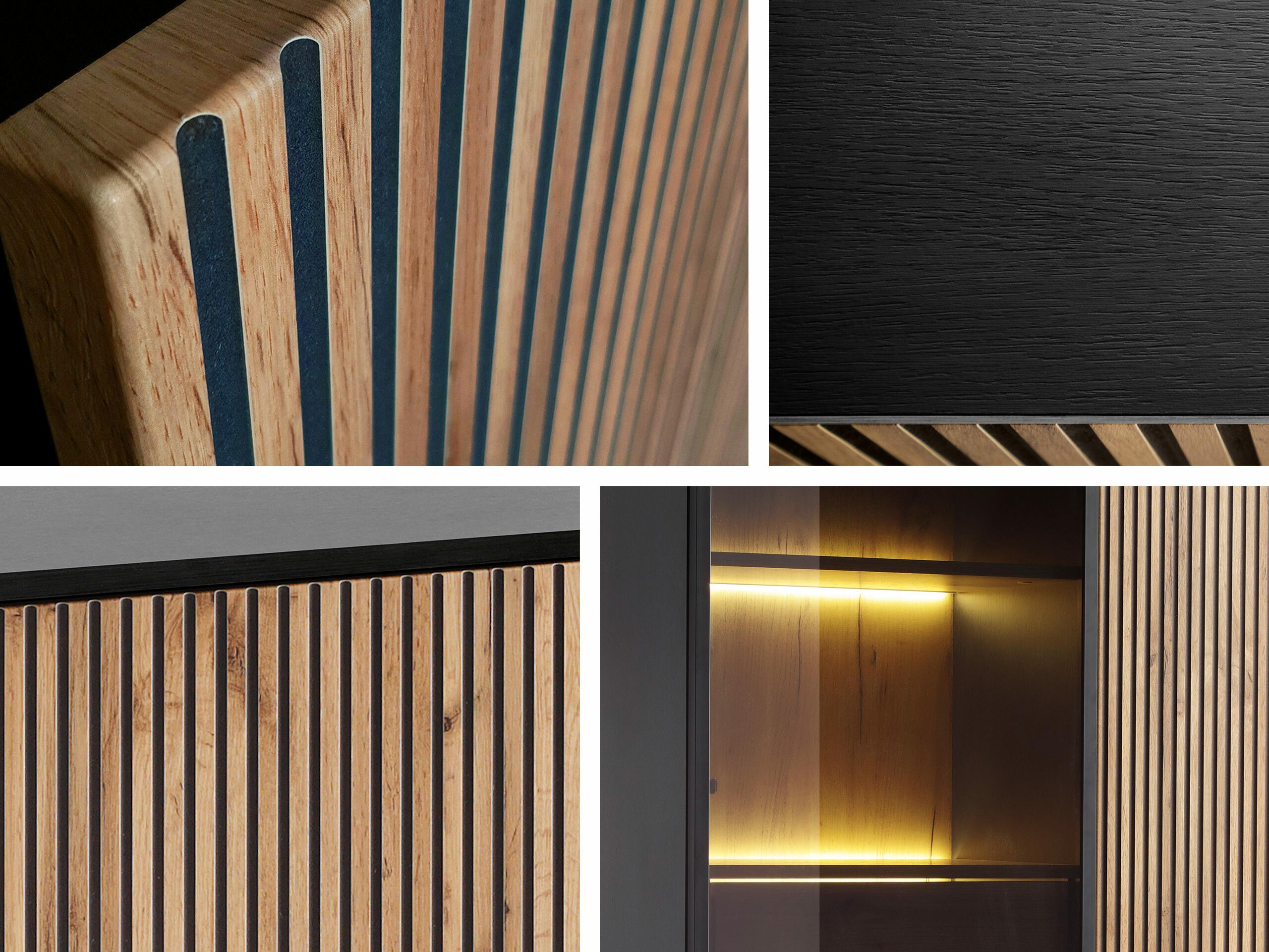 Шкаф Manal I (Черен + Дъб уотан)