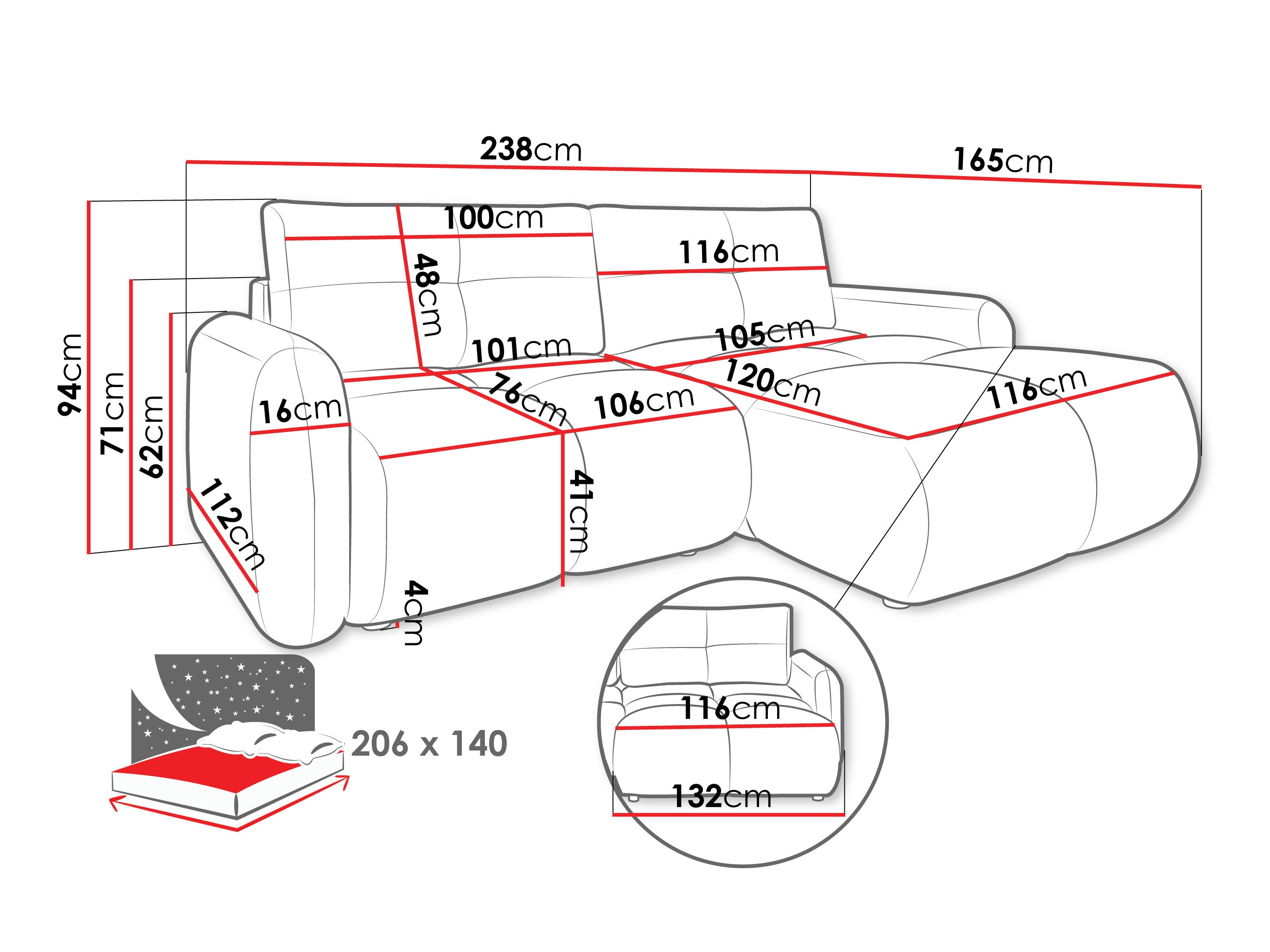 Ъглов диван Clinton 101 (Lambi 12)