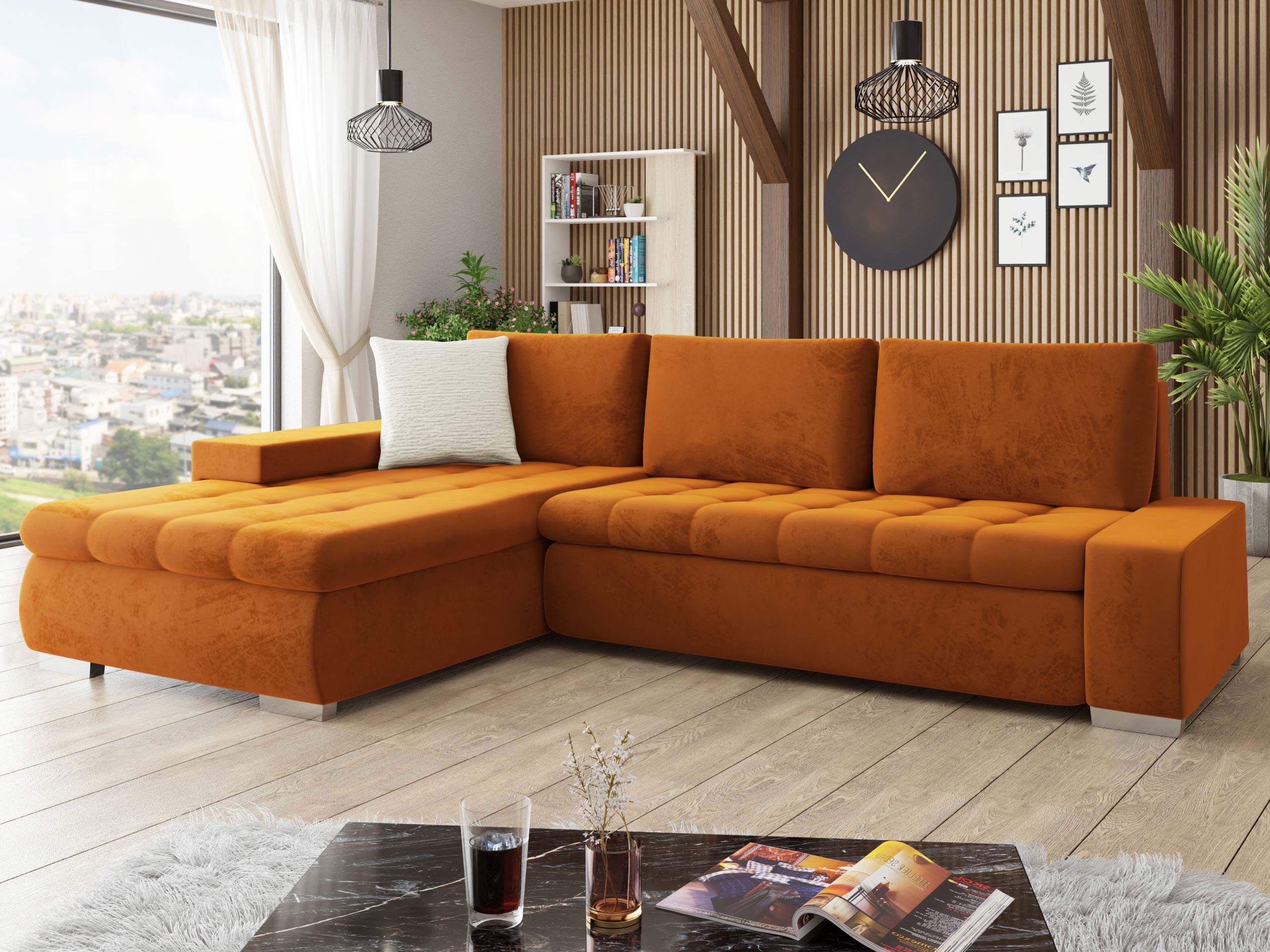Ъглов диван Comfivo Nitor II (Piano 21 + Mokka 03)