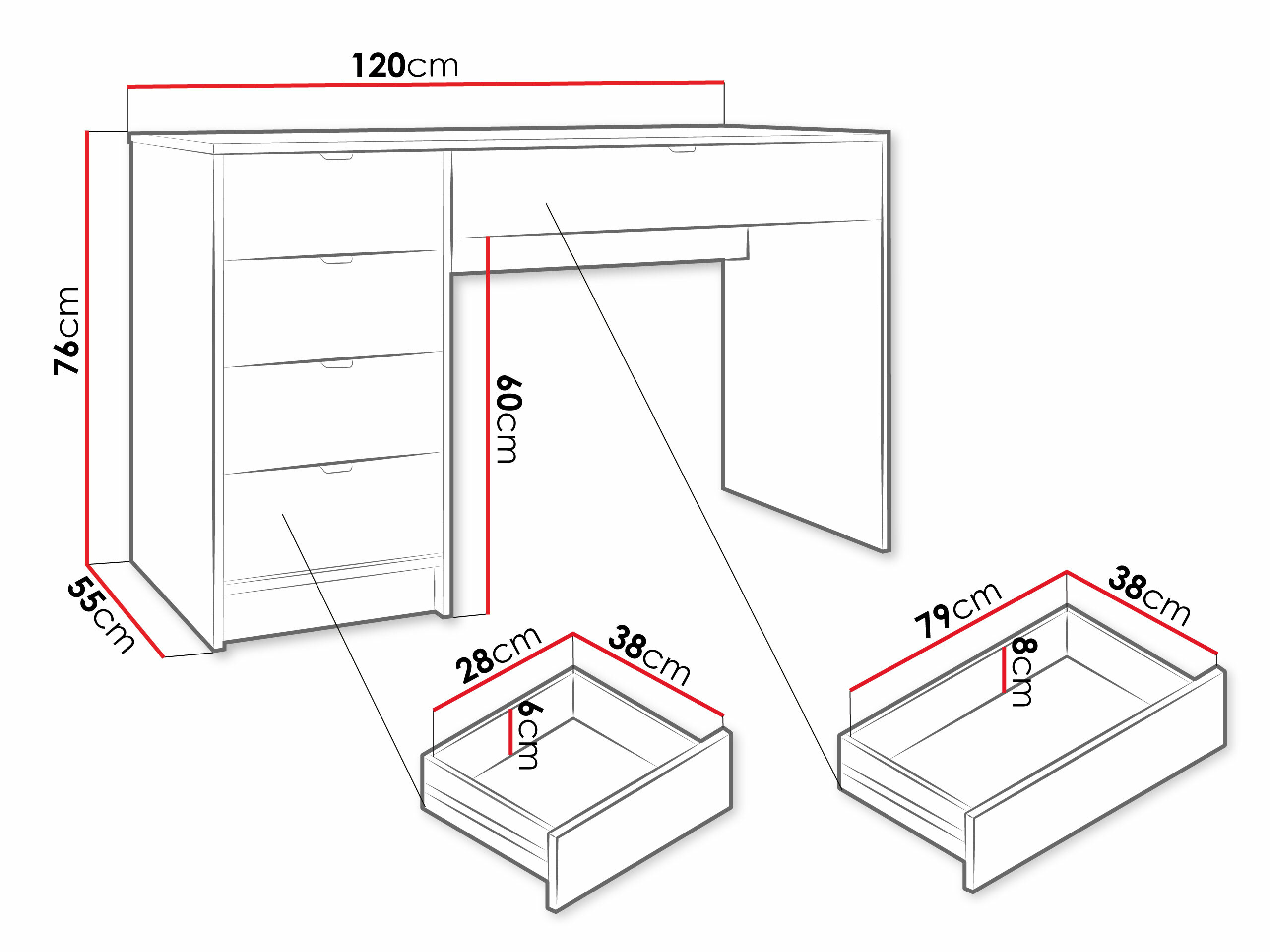 Офис бюро Comfivo Larmire 100 (Бял)