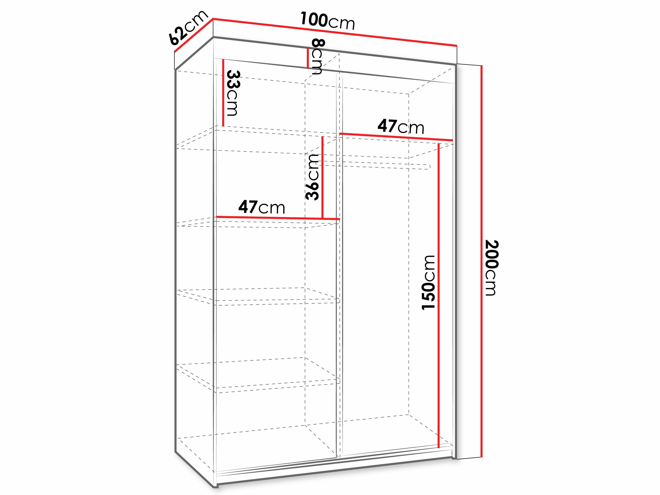 Гардероб Dover 102 (Бял)