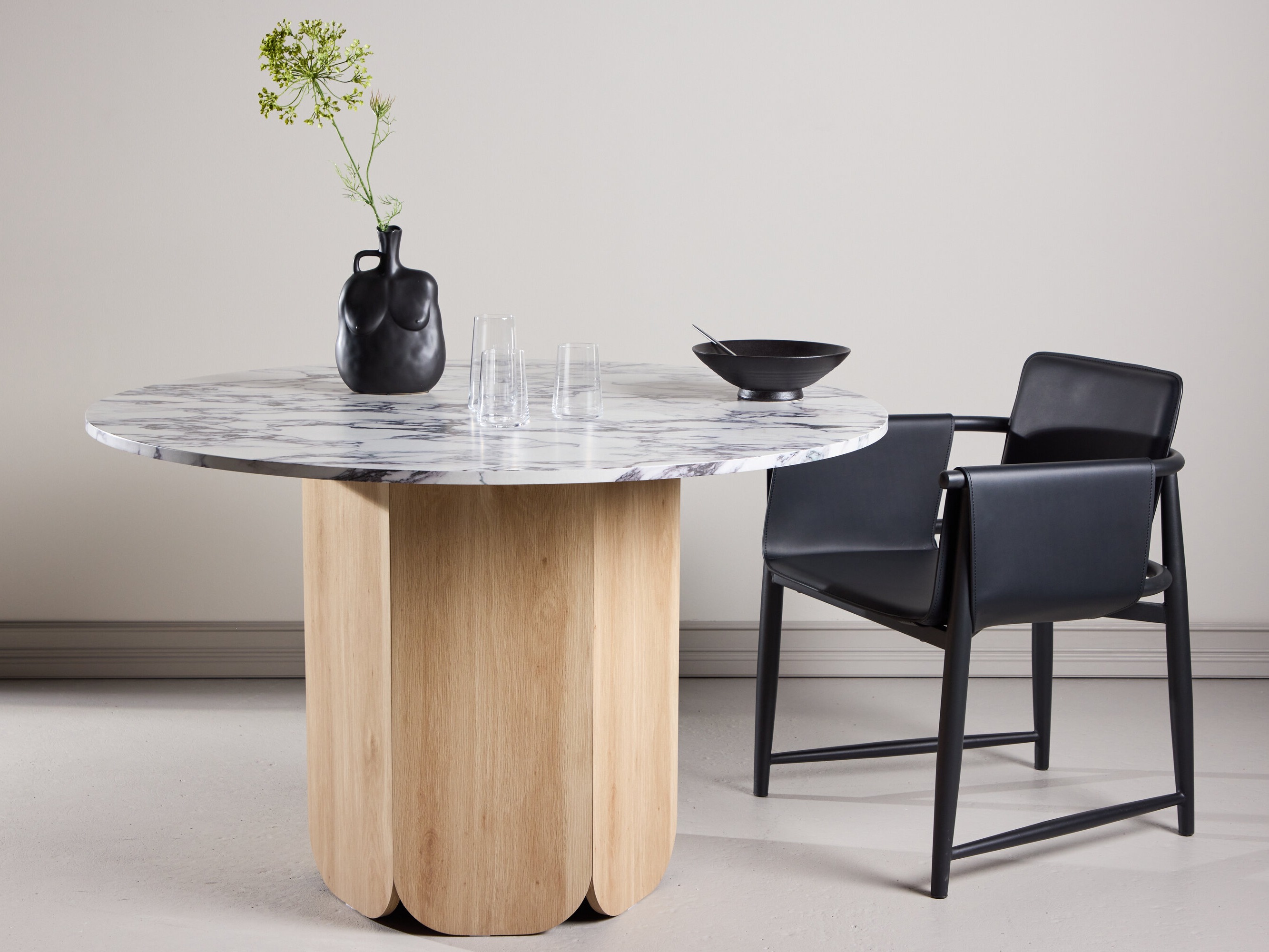 Маса Dallas 4894 (Сив мрамор + Светлокафяво)