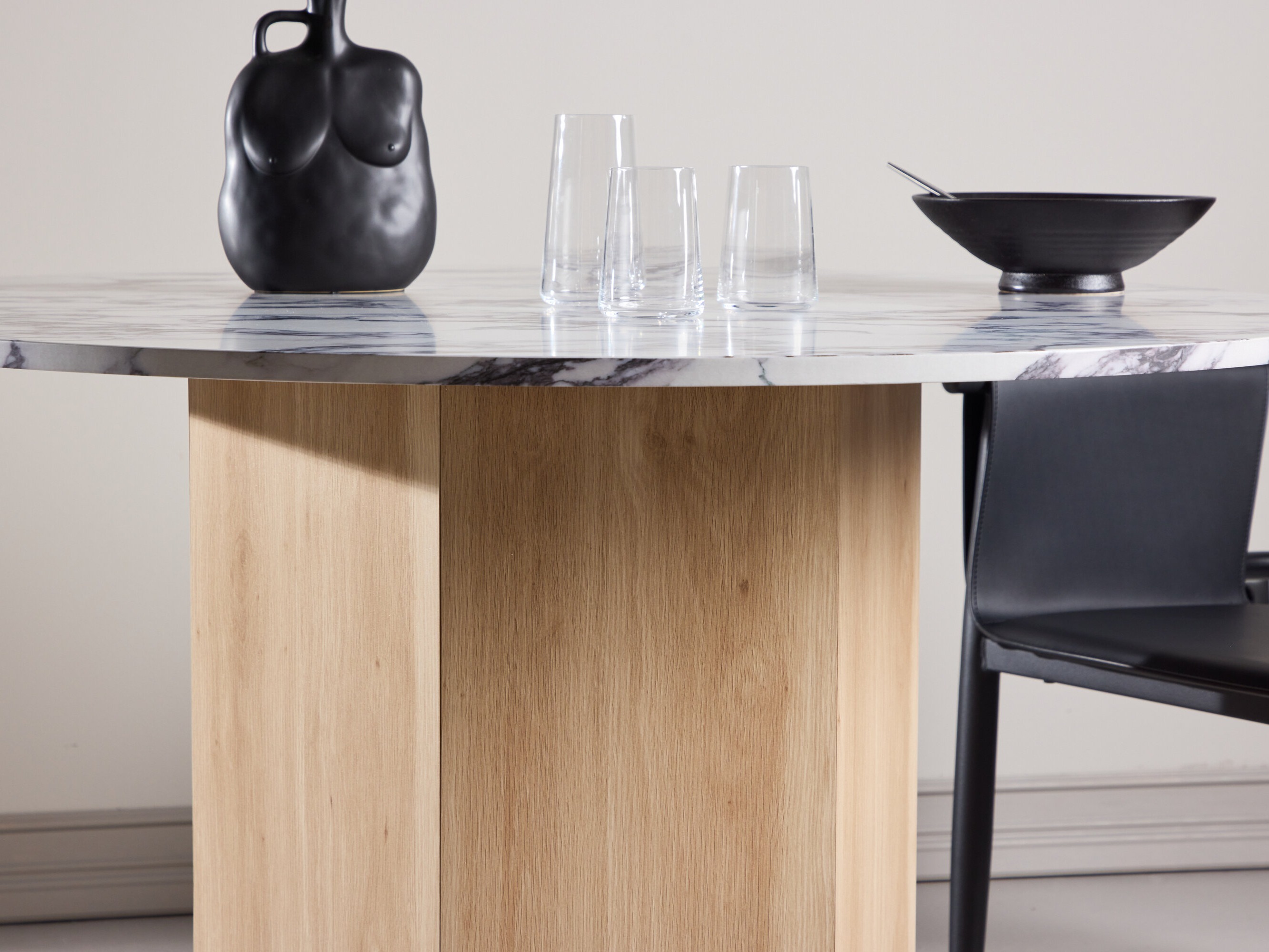 Маса Dallas 4894 (Сив мрамор + Светлокафяво)