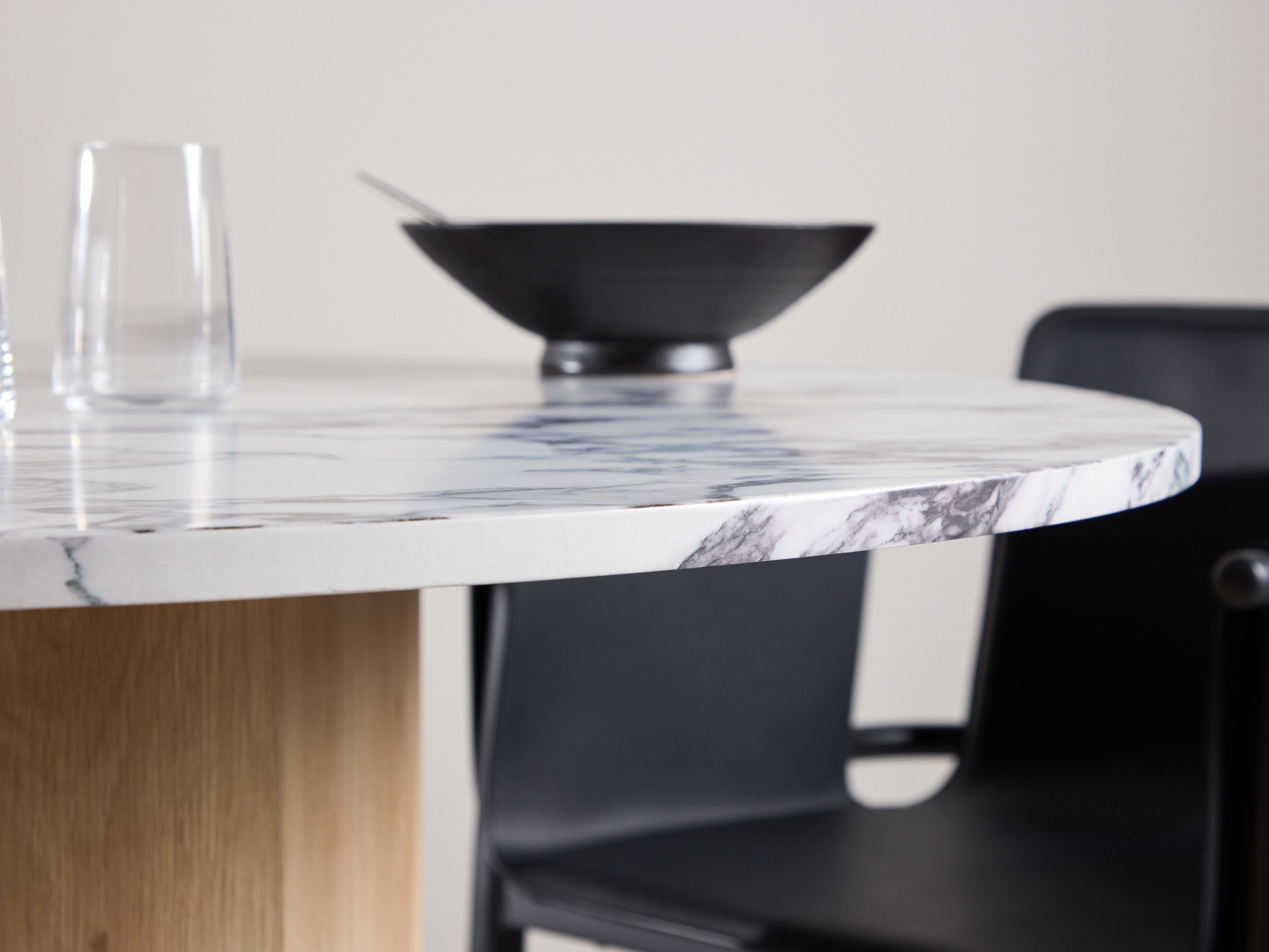 Маса Dallas 4894 (Сив мрамор + Светлокафяво)