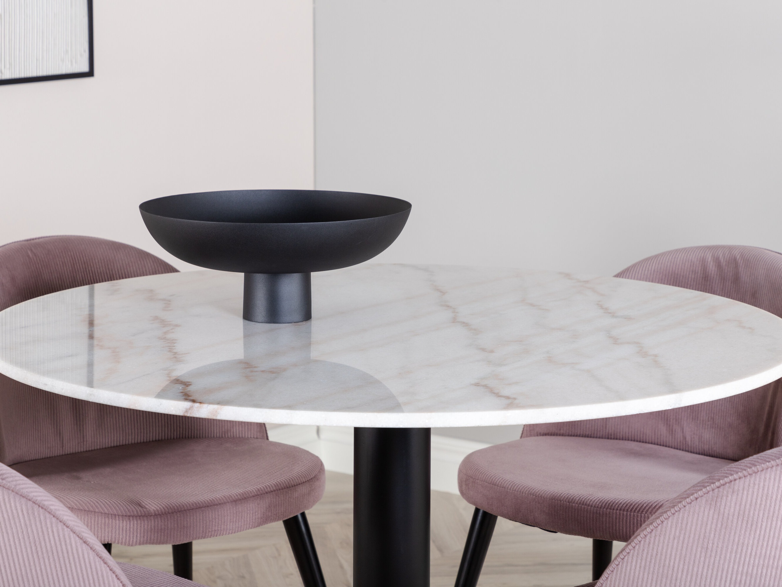 Маса и столове за трапезария Dallas 1297 (Роза + Черен)