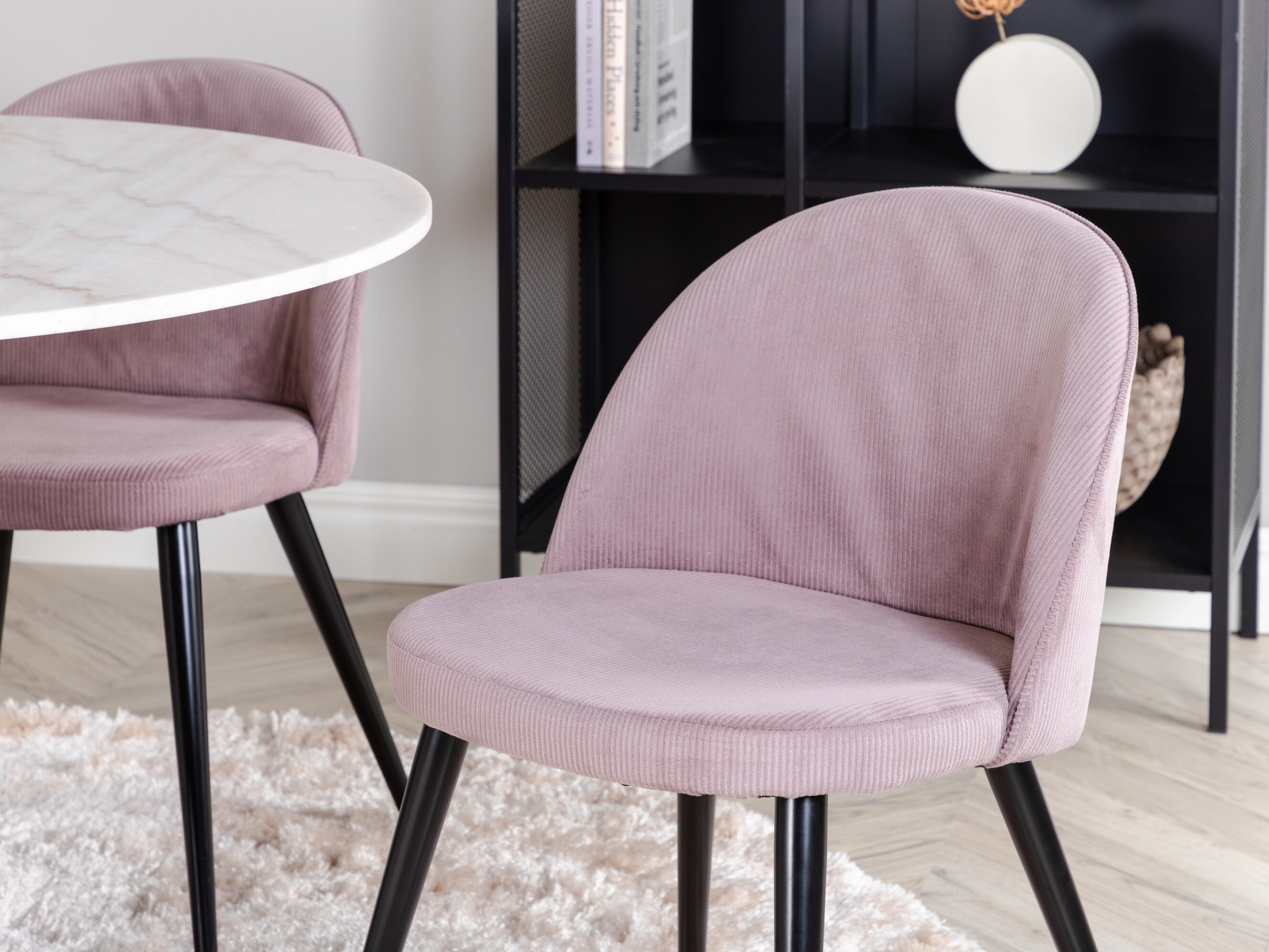 Маса и столове за трапезария Dallas 1297 (Роза + Черен)