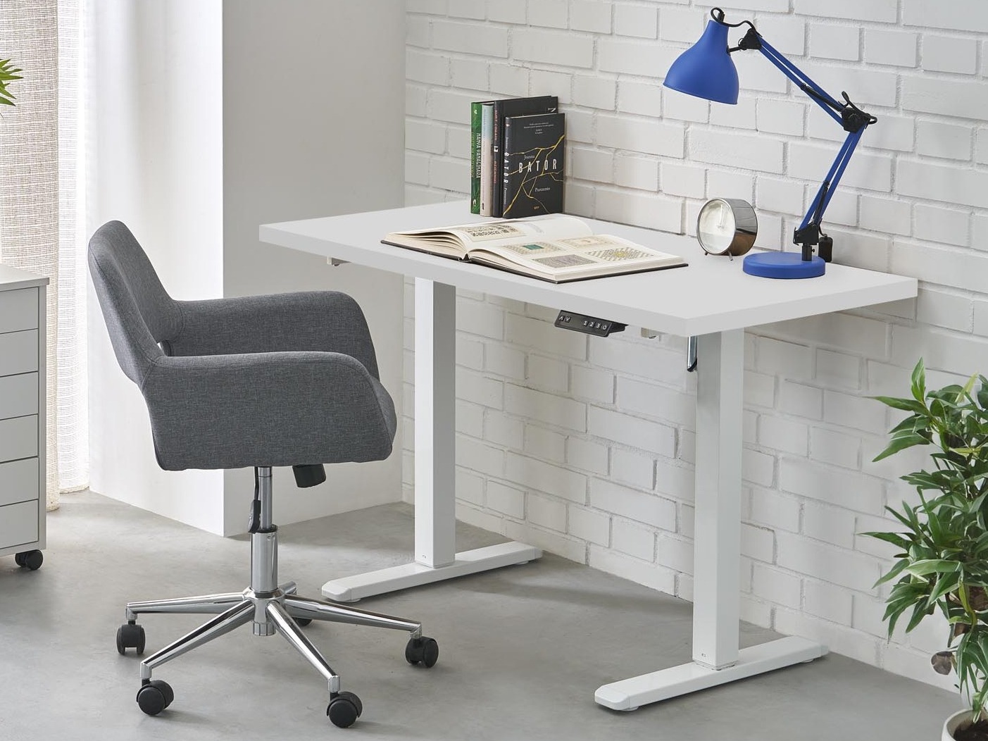 Офис бюро с регулируема височина Houston 1942 (Бял)