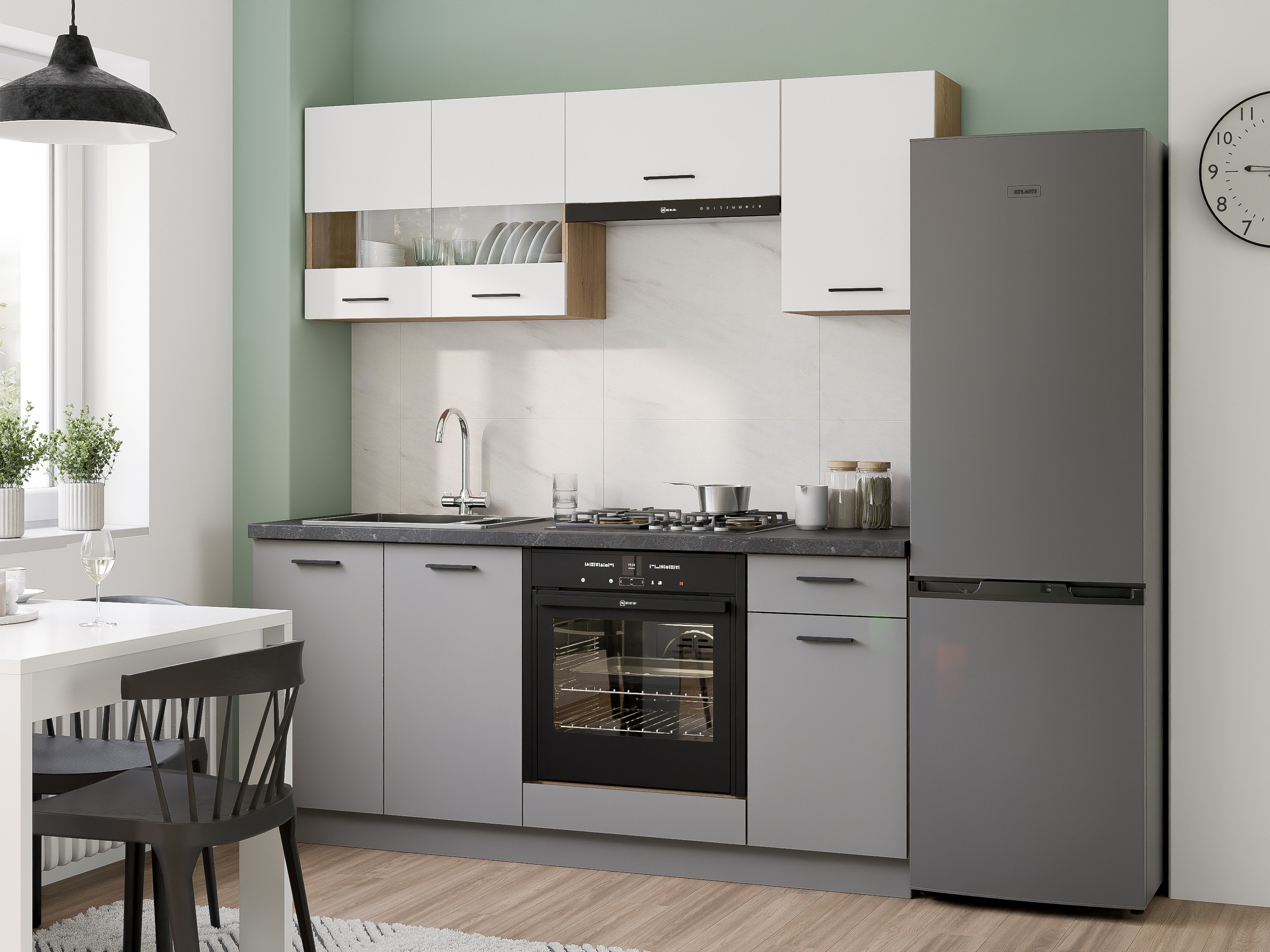 Модулен кухненски комплект Ati White Grey 117