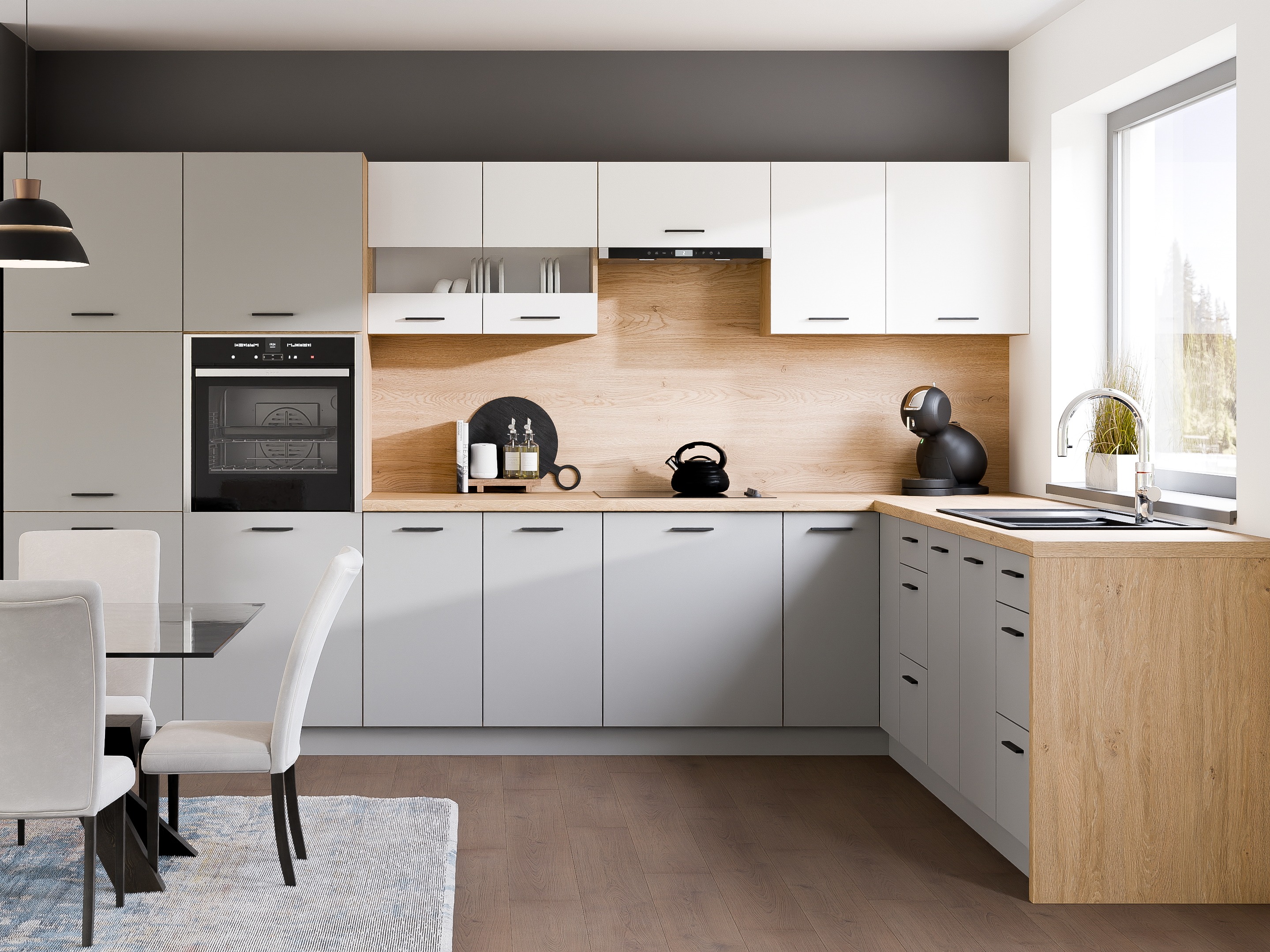Модулен кухненски комплект Ati White Grey 118