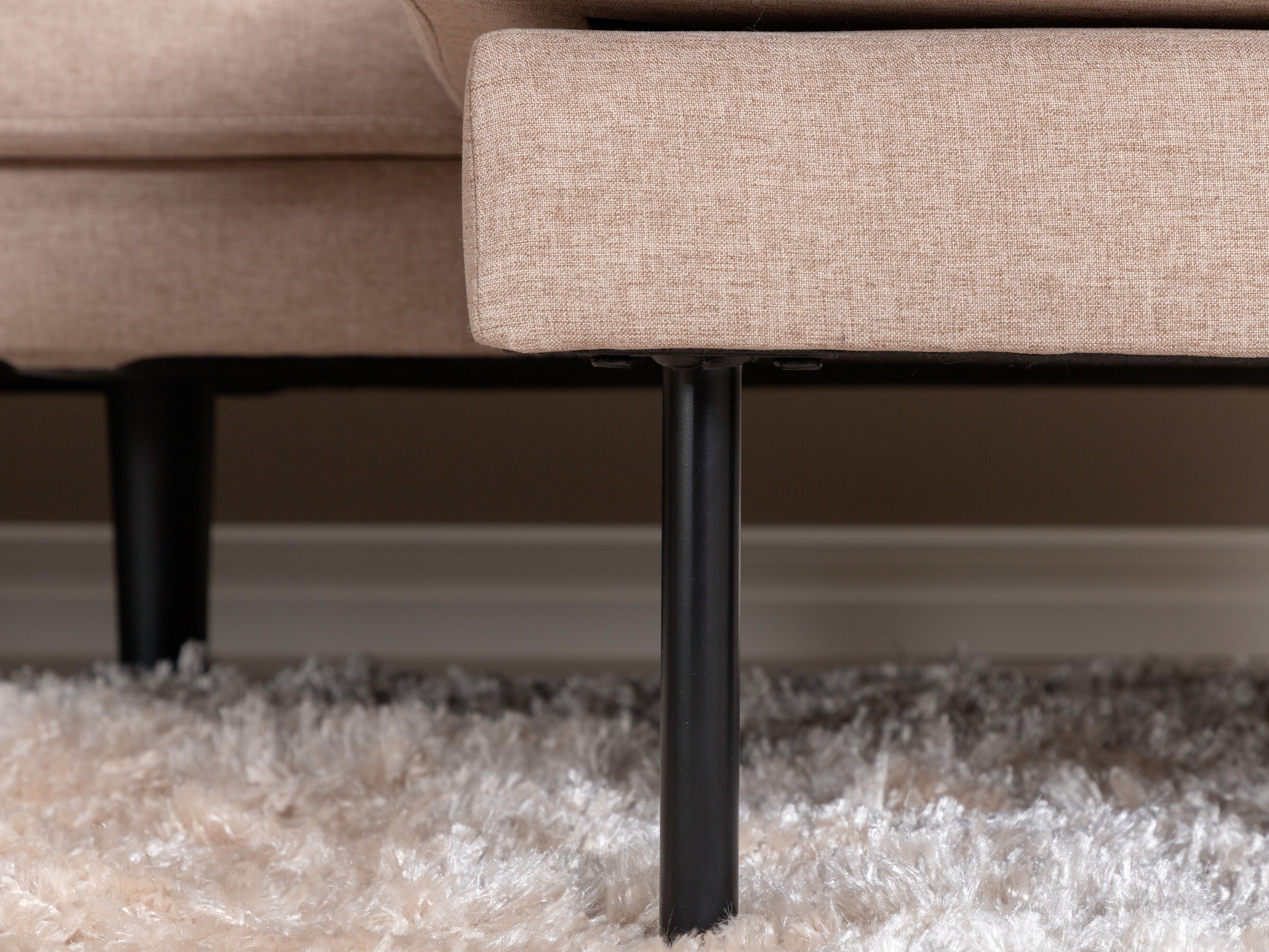 Ъглов диван Fercame 102 (Кафяв + Черен)