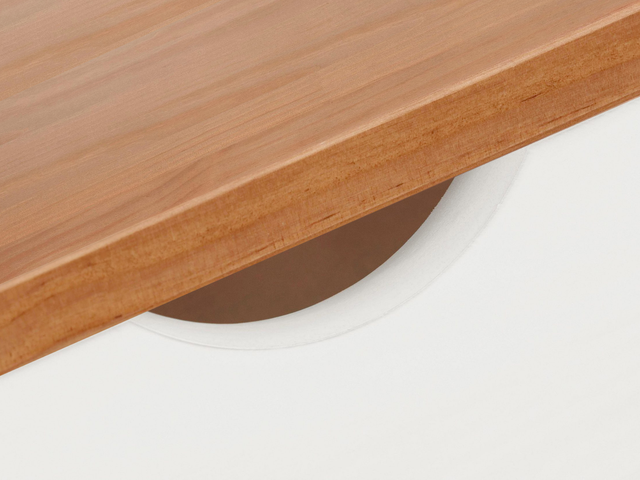 Офис бюро Denton 136 (Бял + Ярък дърво)