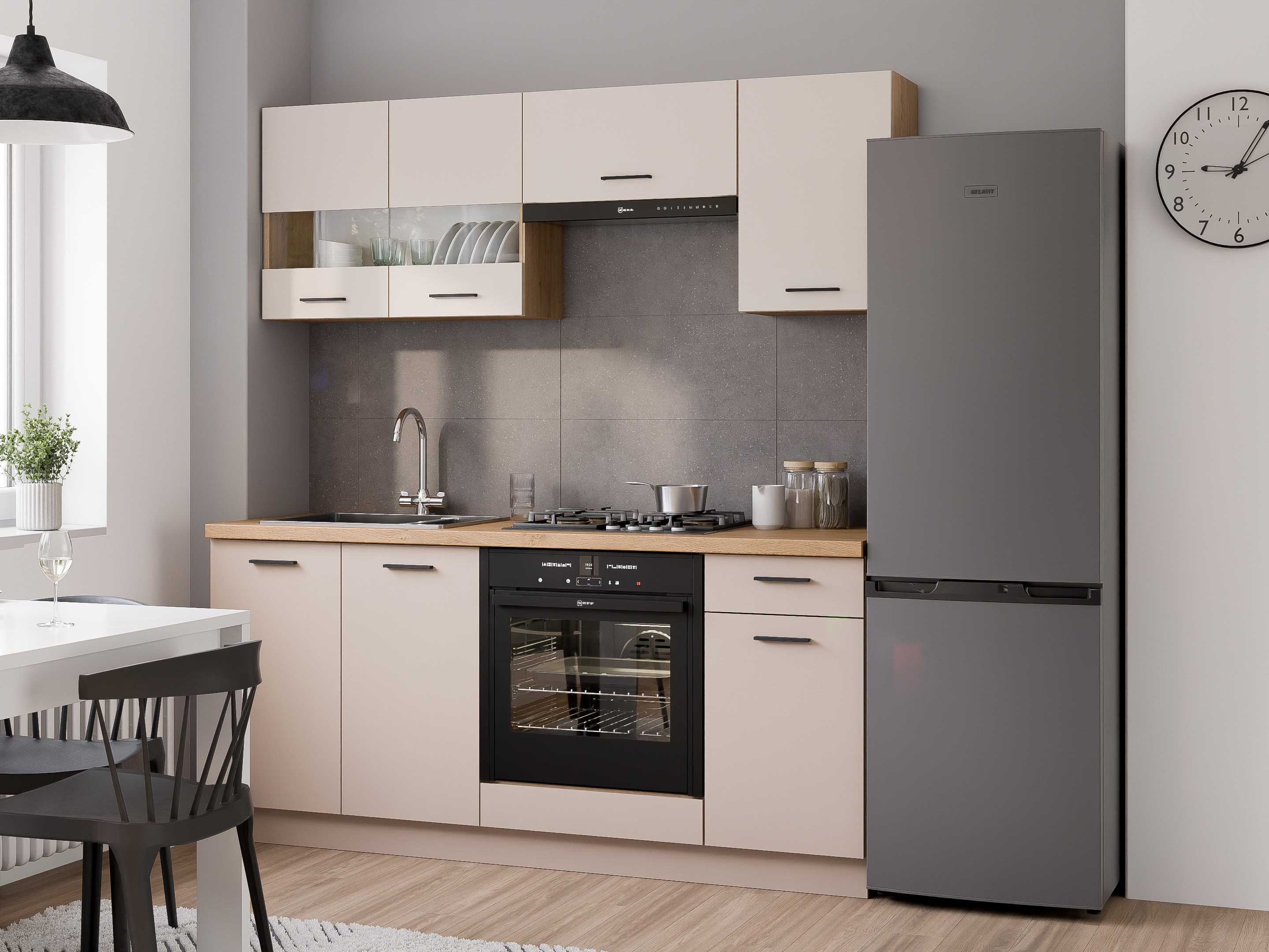 Модулен шкаф с чекмедже и врати Ati Cashmere 116