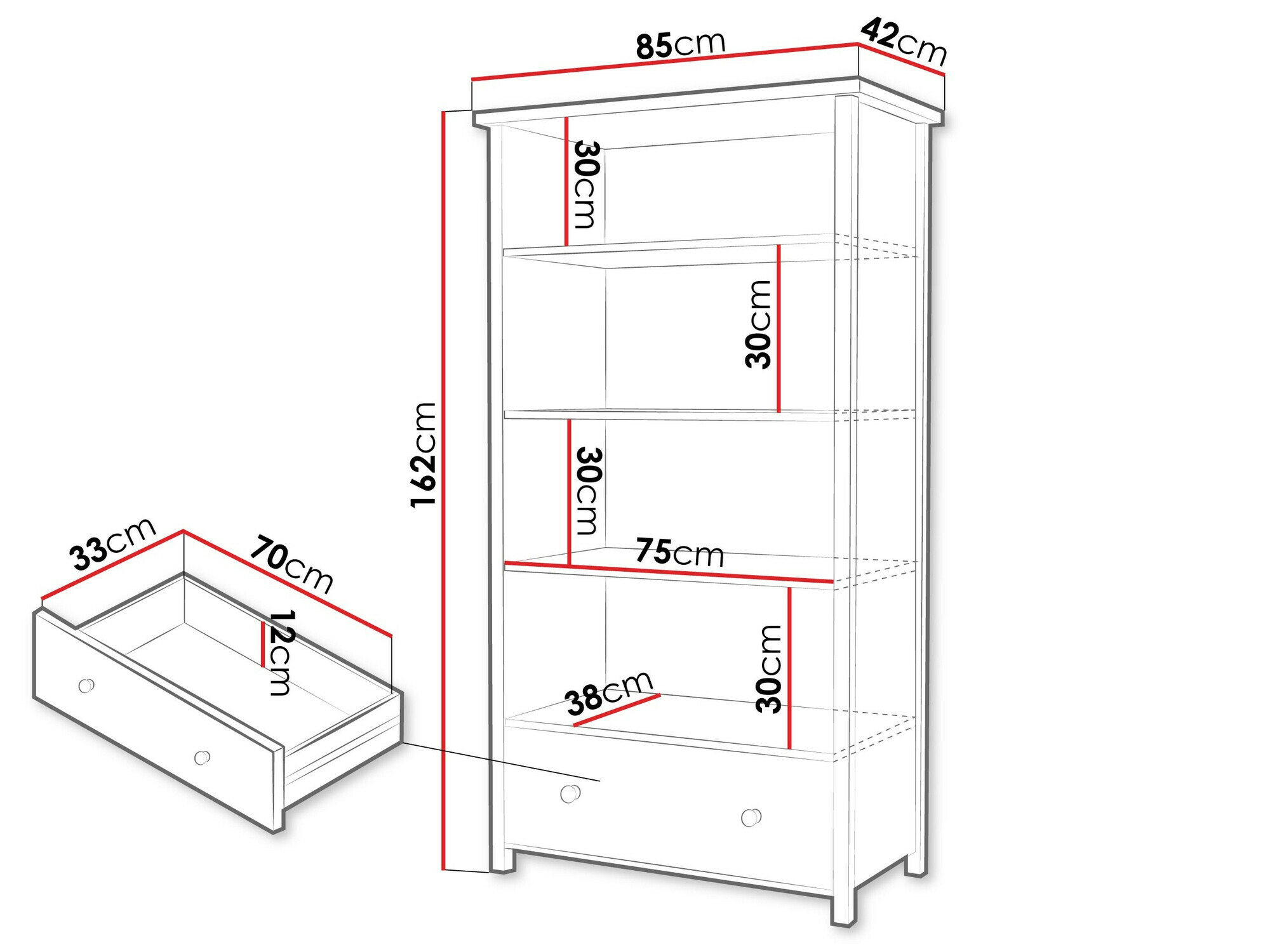 Етажерка Romelbo 142 (Бежов + Дъб)