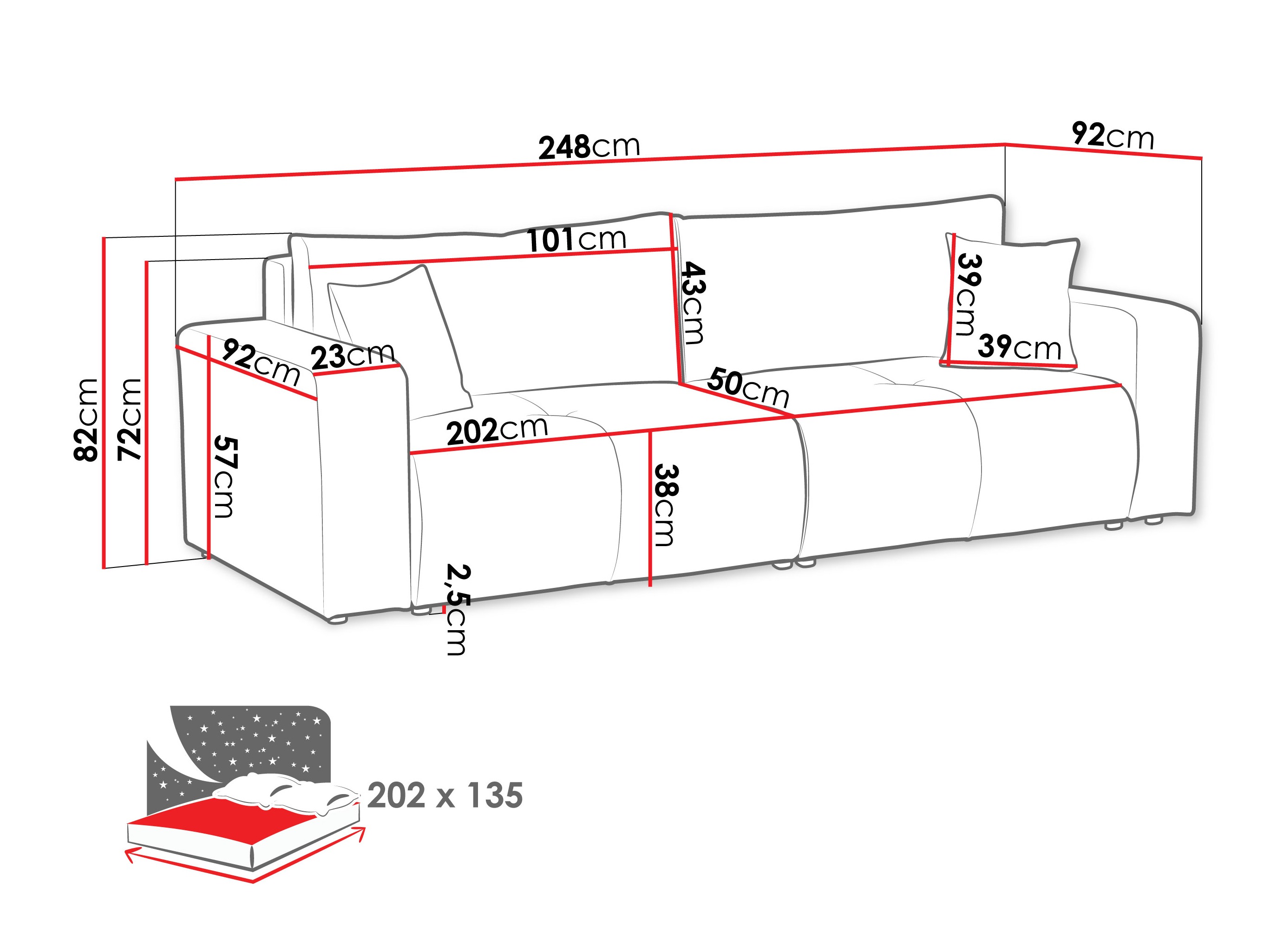 Разтегателен диван Comfivo Laurus (Coral 55)