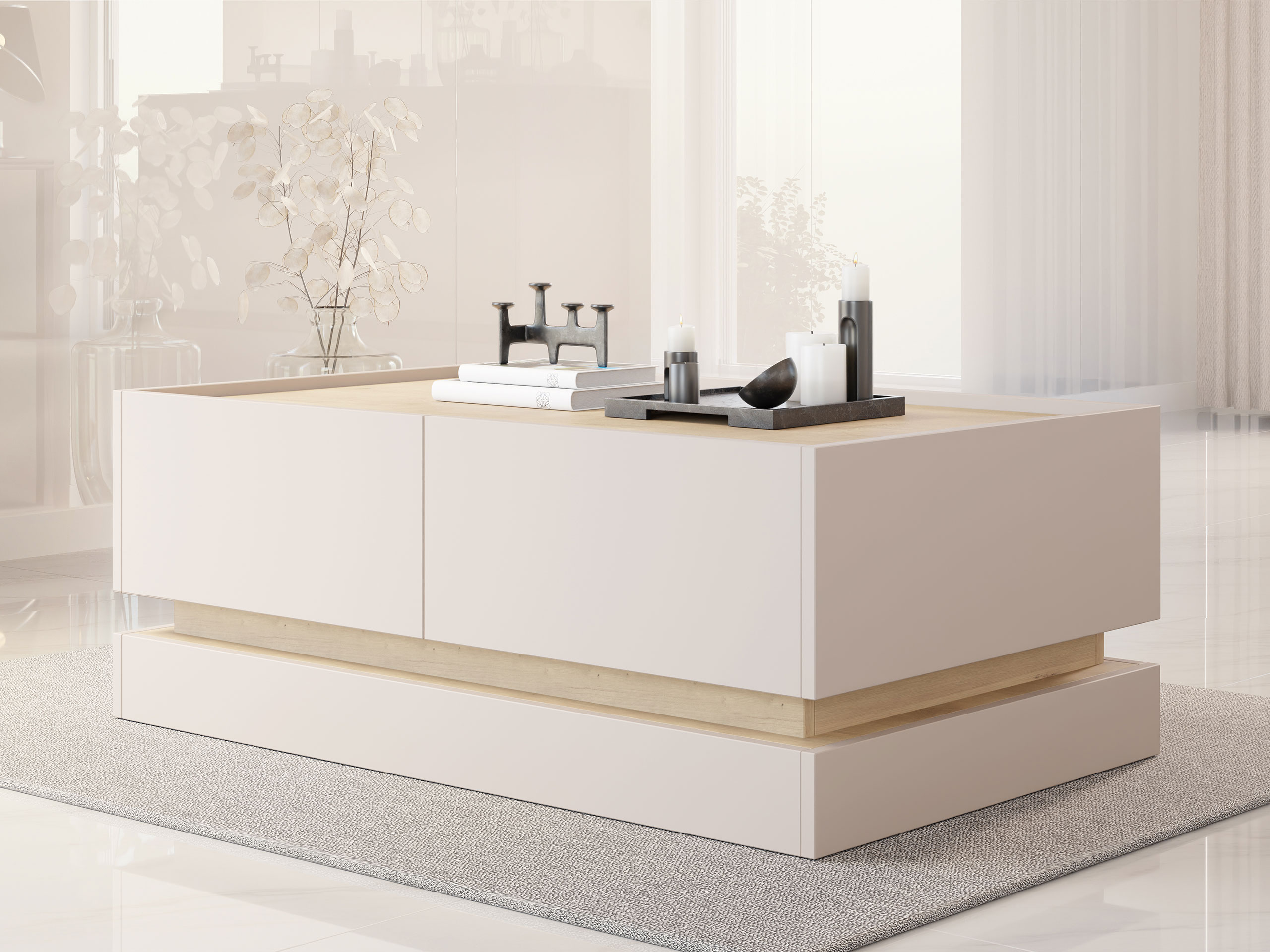 Масичка за кафе Comfivo Tilia (Кашмир + Дъб)