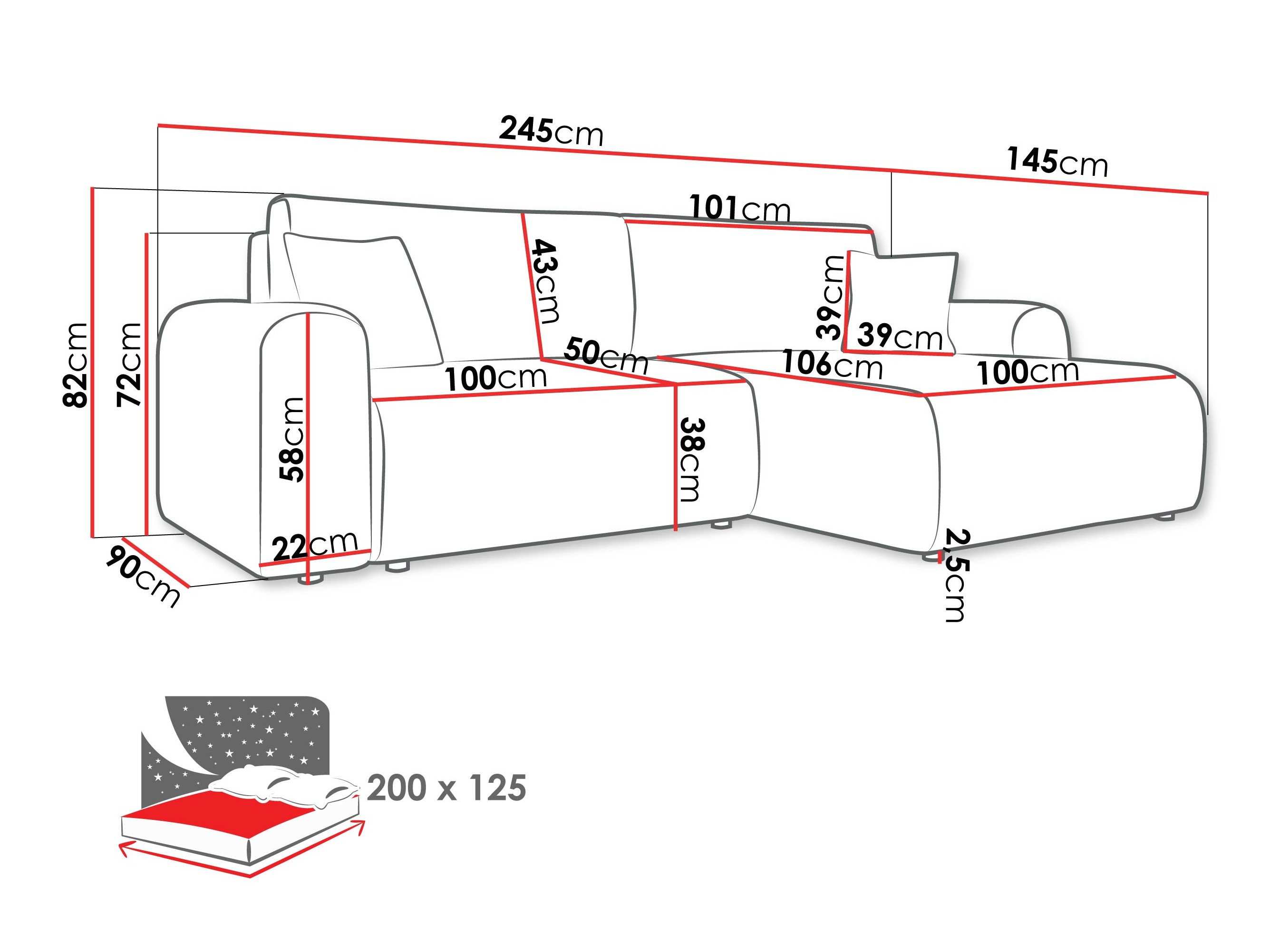 Ъглов диван Luxum (Taro 01)