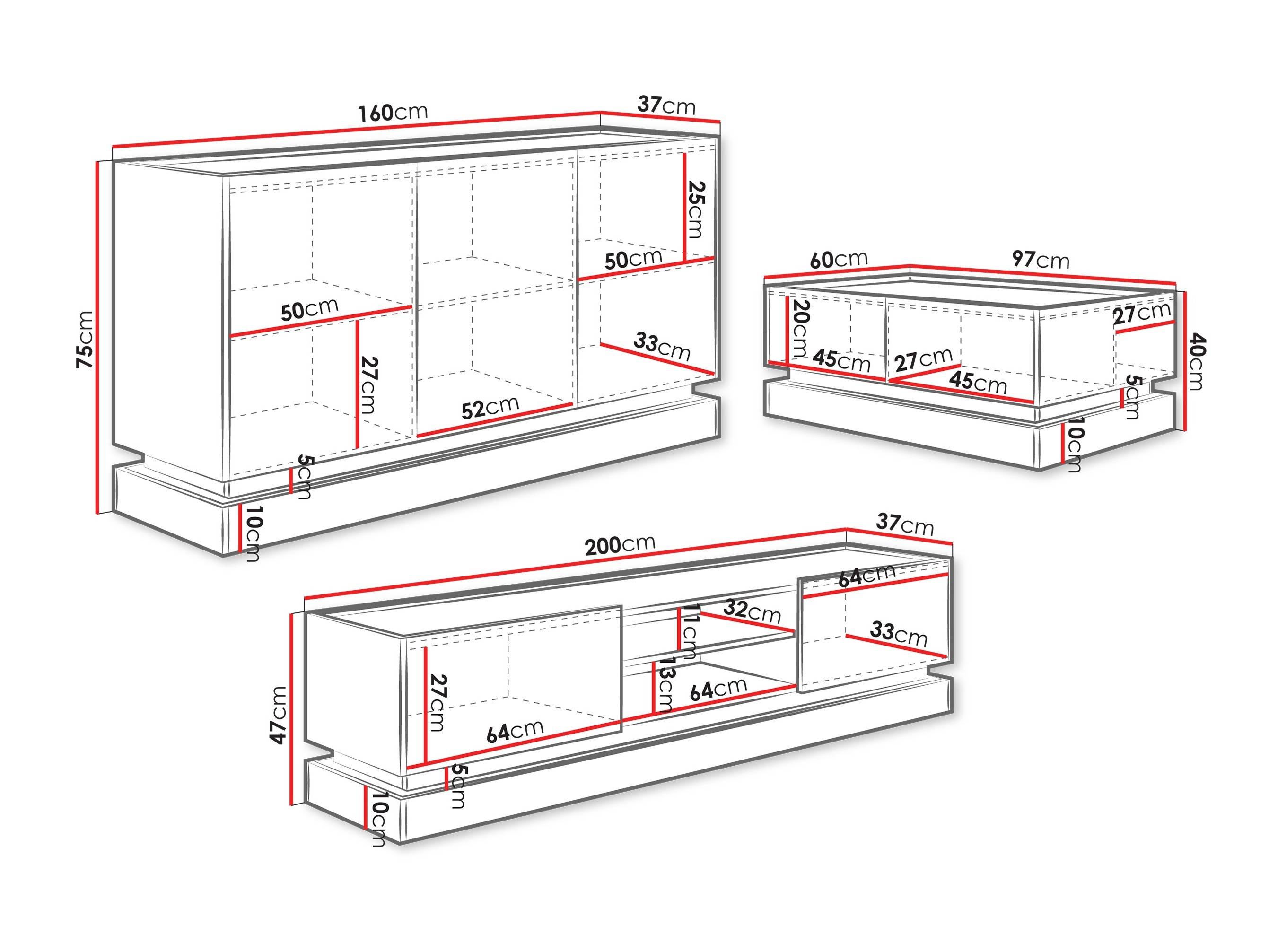 Комплект за хол Comfivo Tilia (Светлокафяво + Дъб)