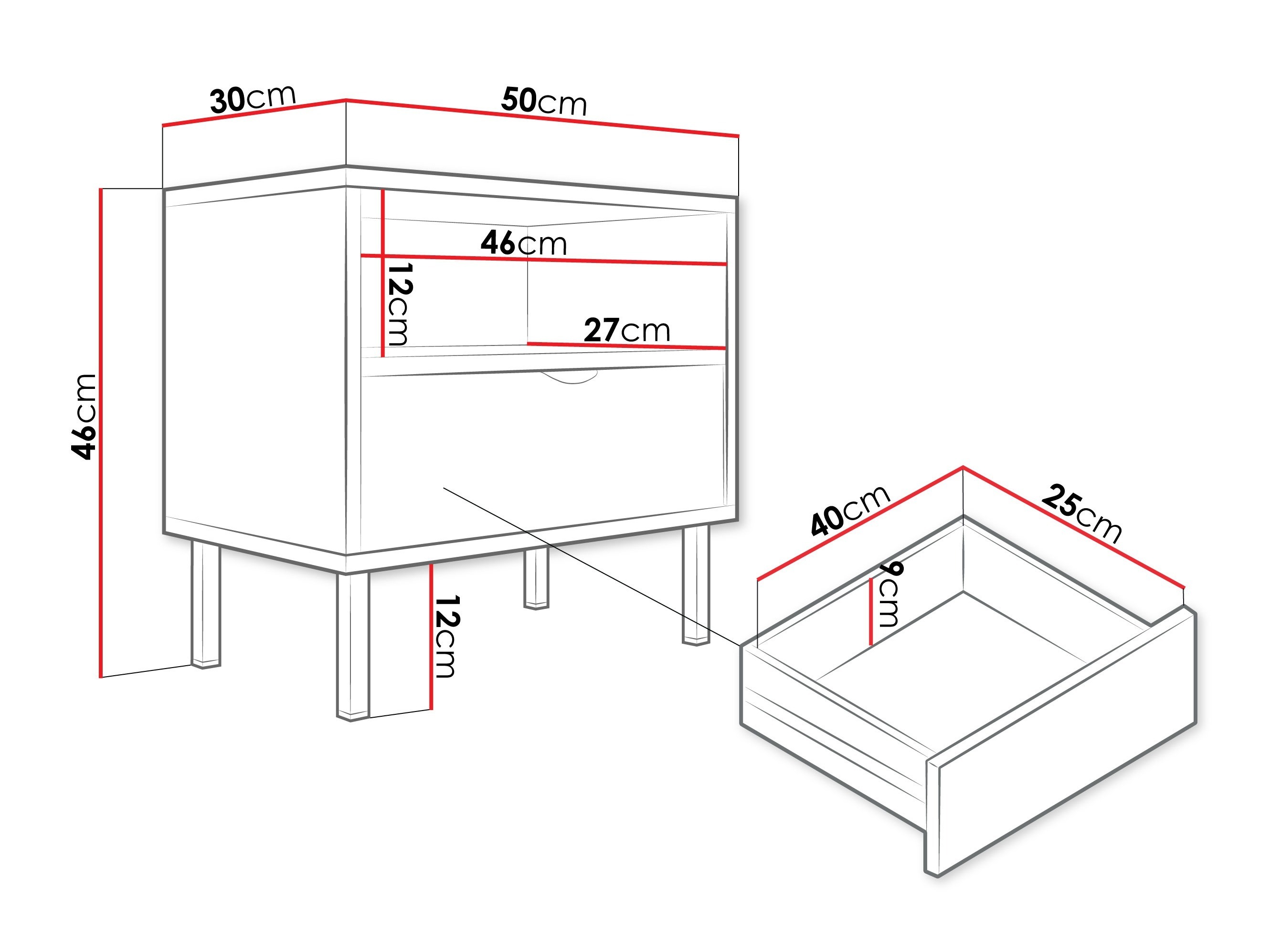 Нощно шкафче Comfivo Elblare